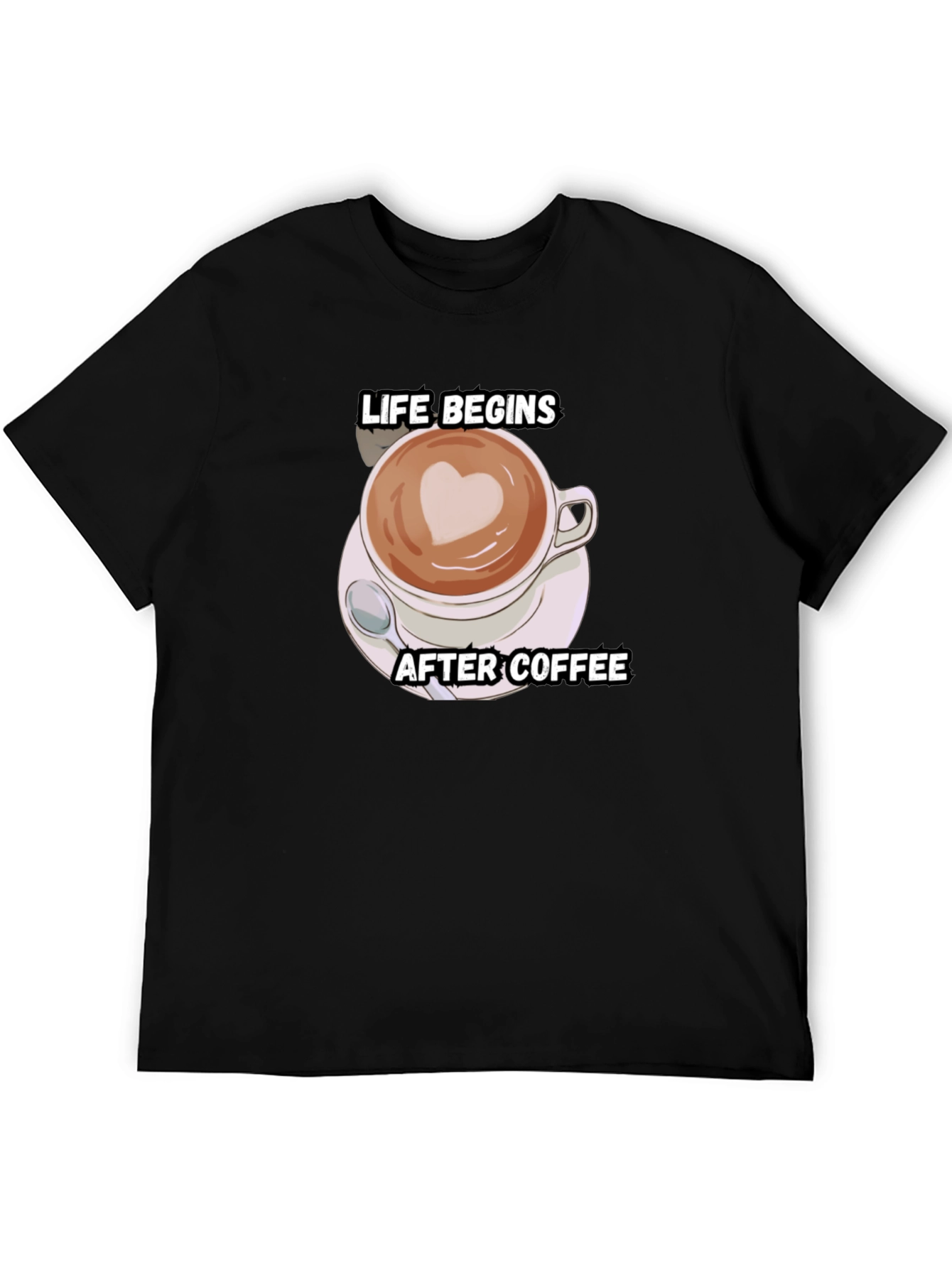 Life Begins After Coffee T-Shirt - Black Cotton Tee