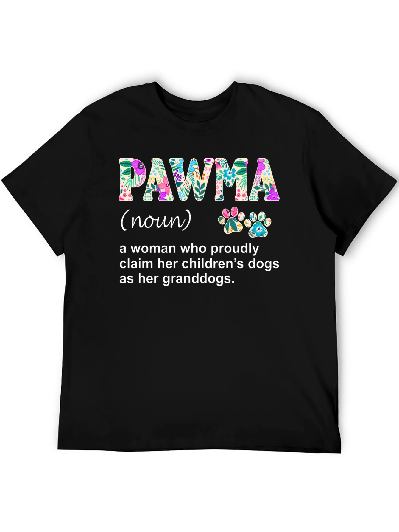 Floral PAWMA Dog Grandparent T-Shirt