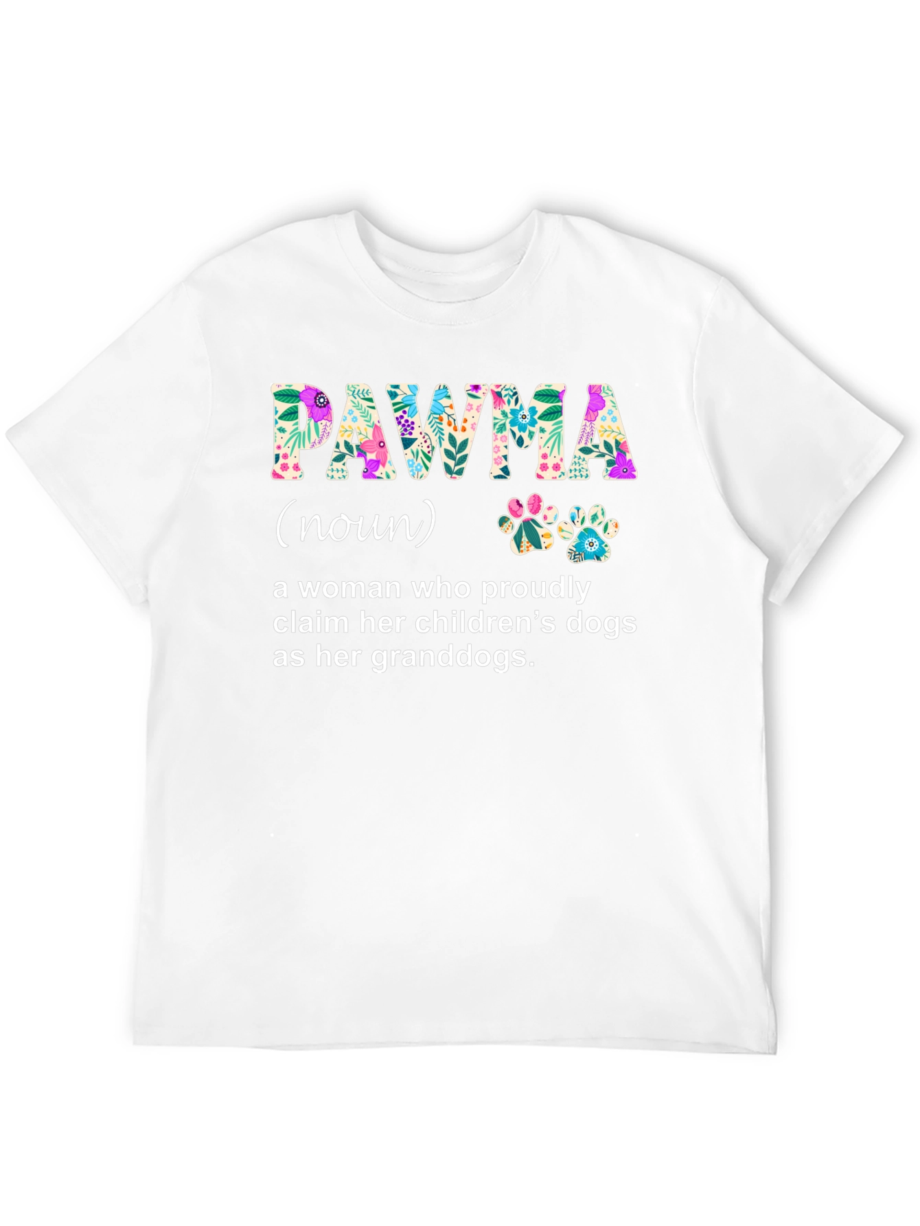 Floral PAWMA Dog Grandparent T-Shirt