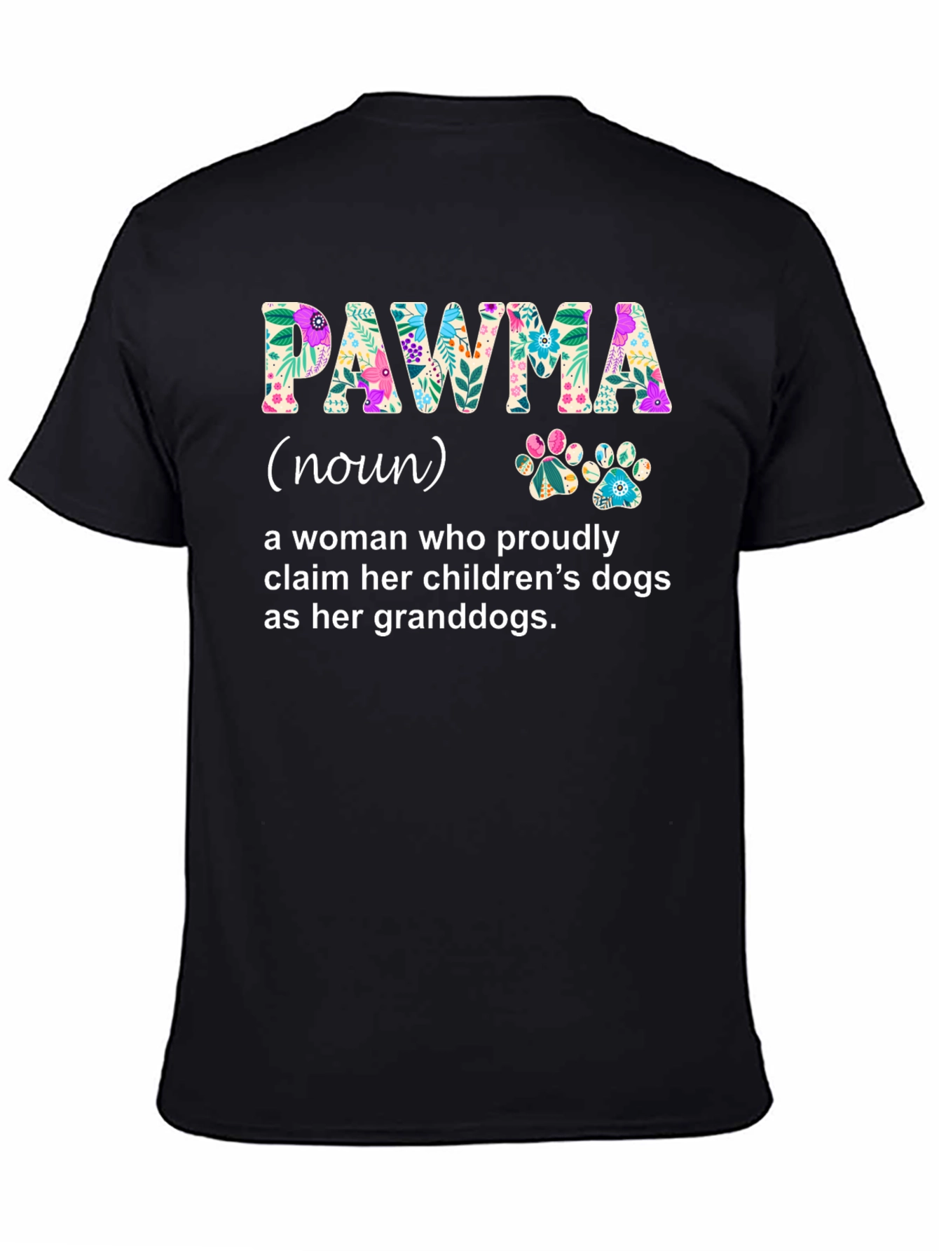 Floral PAWMA Dog Grandparent T-Shirt