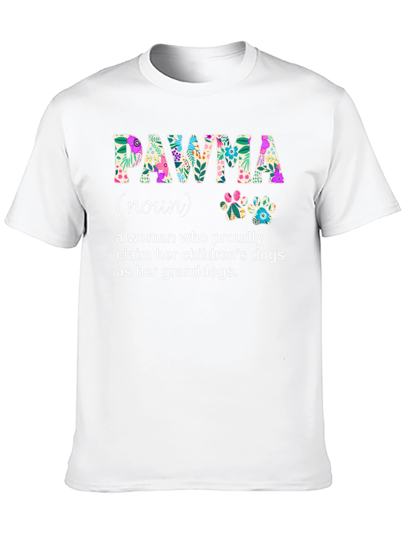Floral PAWMA Dog Grandparent T-Shirt