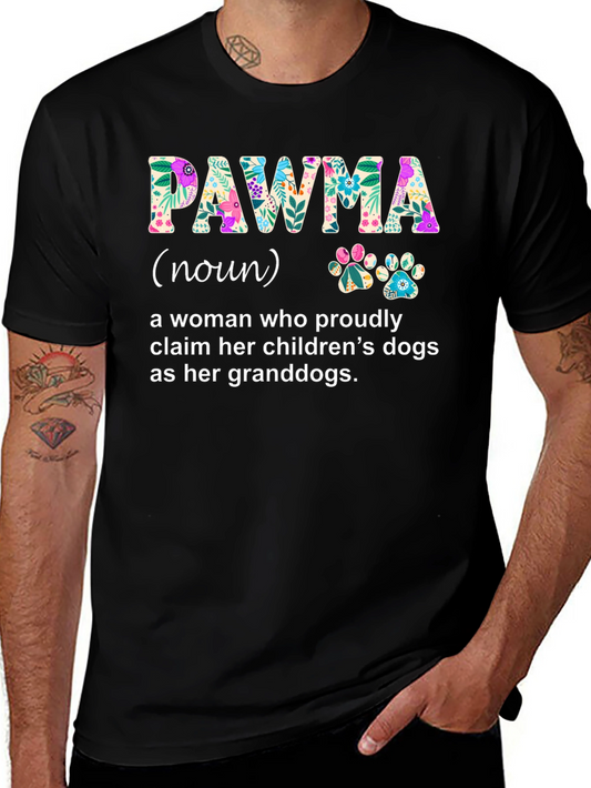 Floral PAWMA Dog Grandparent T-Shirt