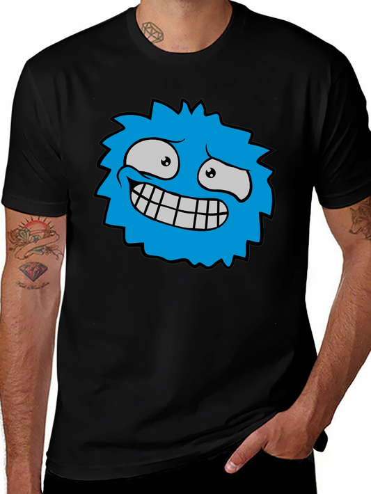 Funky Blue Monster Graphic T-Shirt - Black