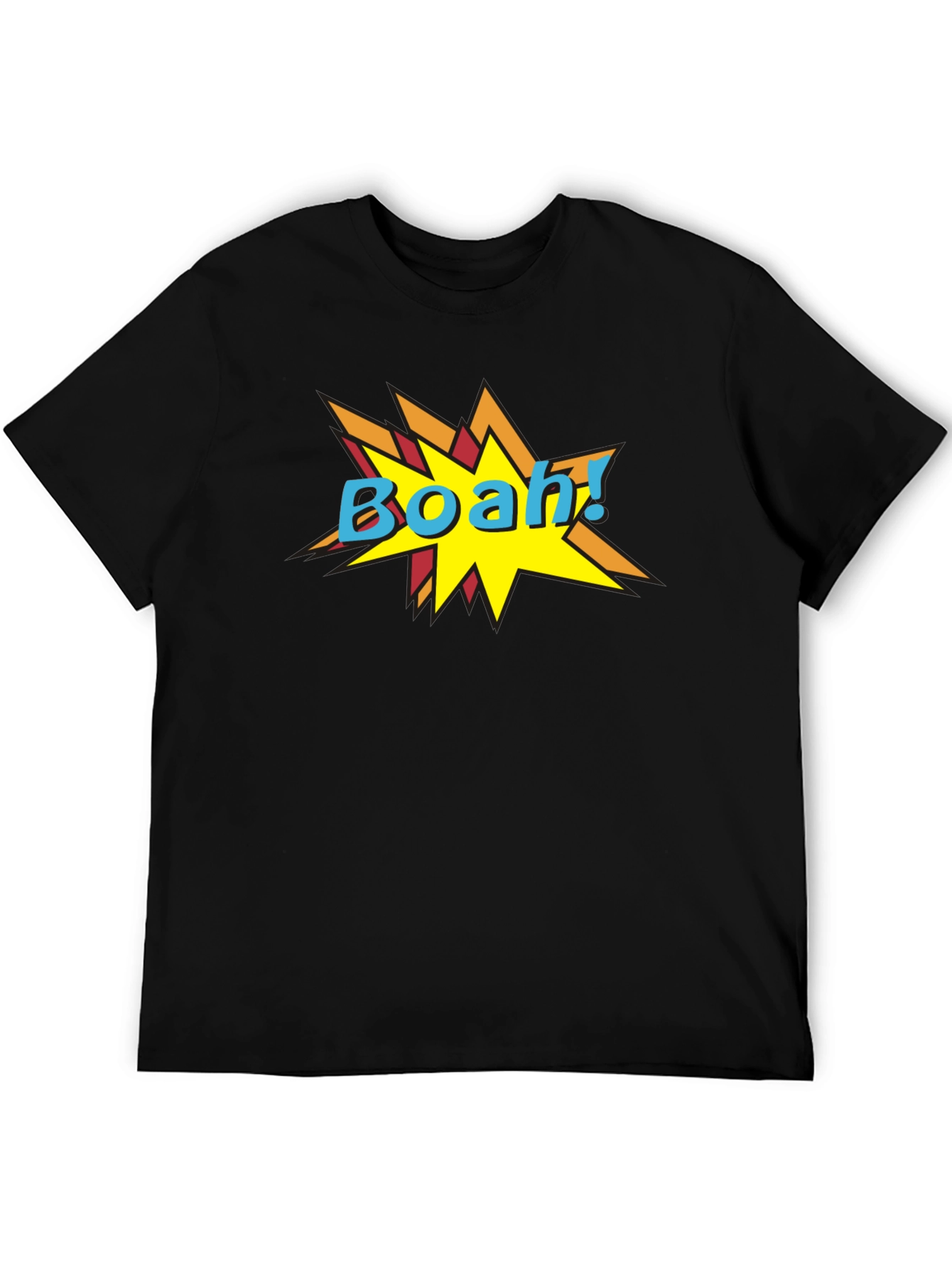 BOAH! Comic Style Graphic Print Black T-Shirt
