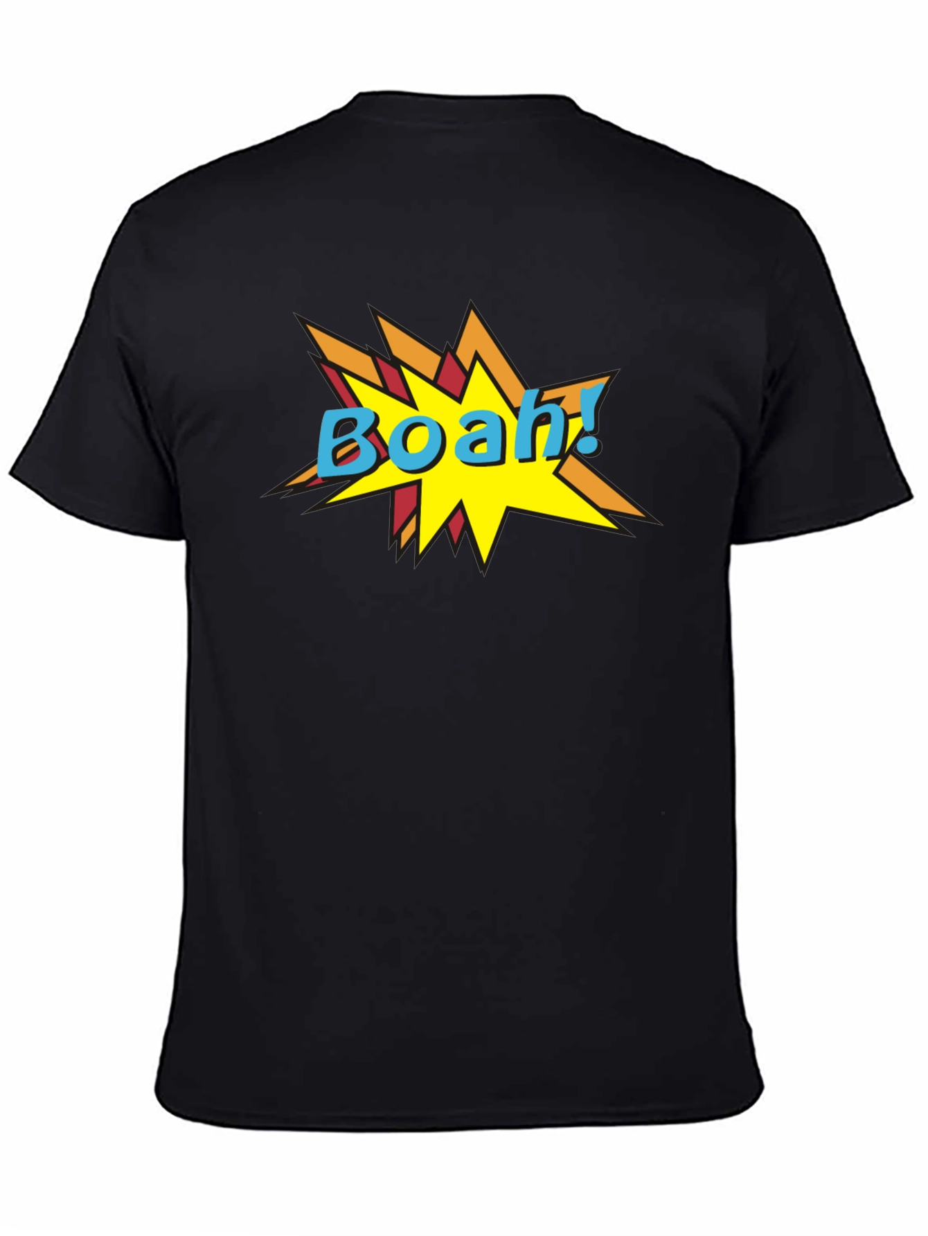 BOAH! Comic Style Graphic Print Black T-Shirt