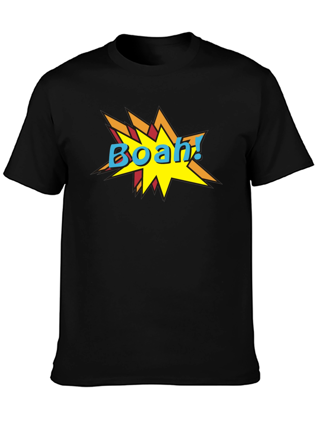 BOAH! Comic Style Graphic Print Black T-Shirt
