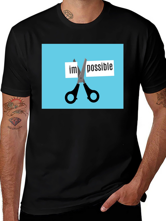Motivational Impossible Cutout Graphic Tee