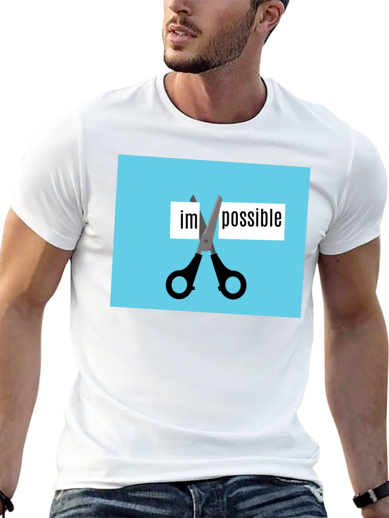 Motivational Impossible Cutout Graphic Tee