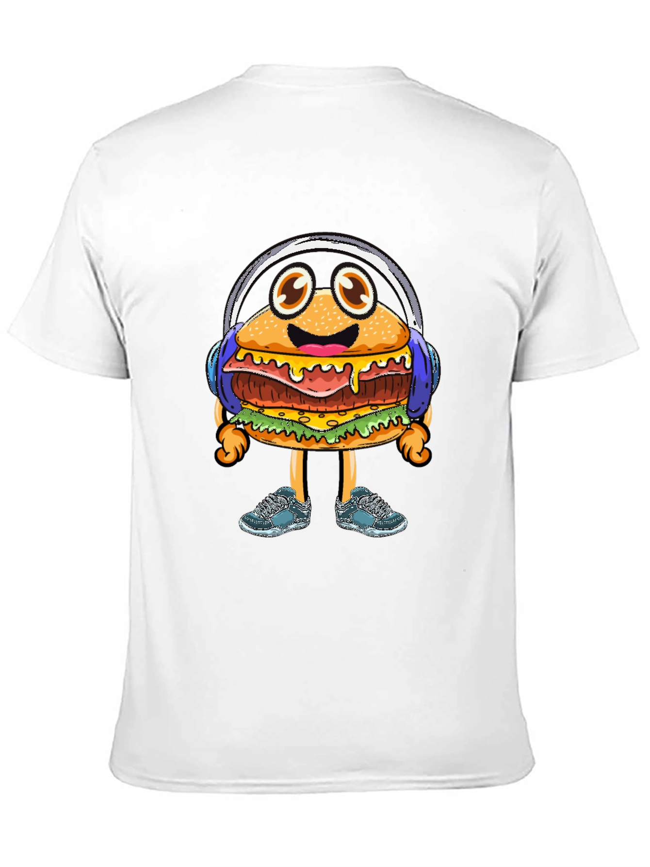 Burger Beats T-Shirt: Groovy Cartoon Foodie Tee