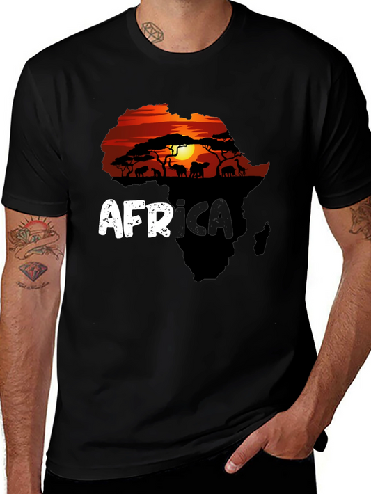 Africa Silhouette Graphic T-Shirt - Black