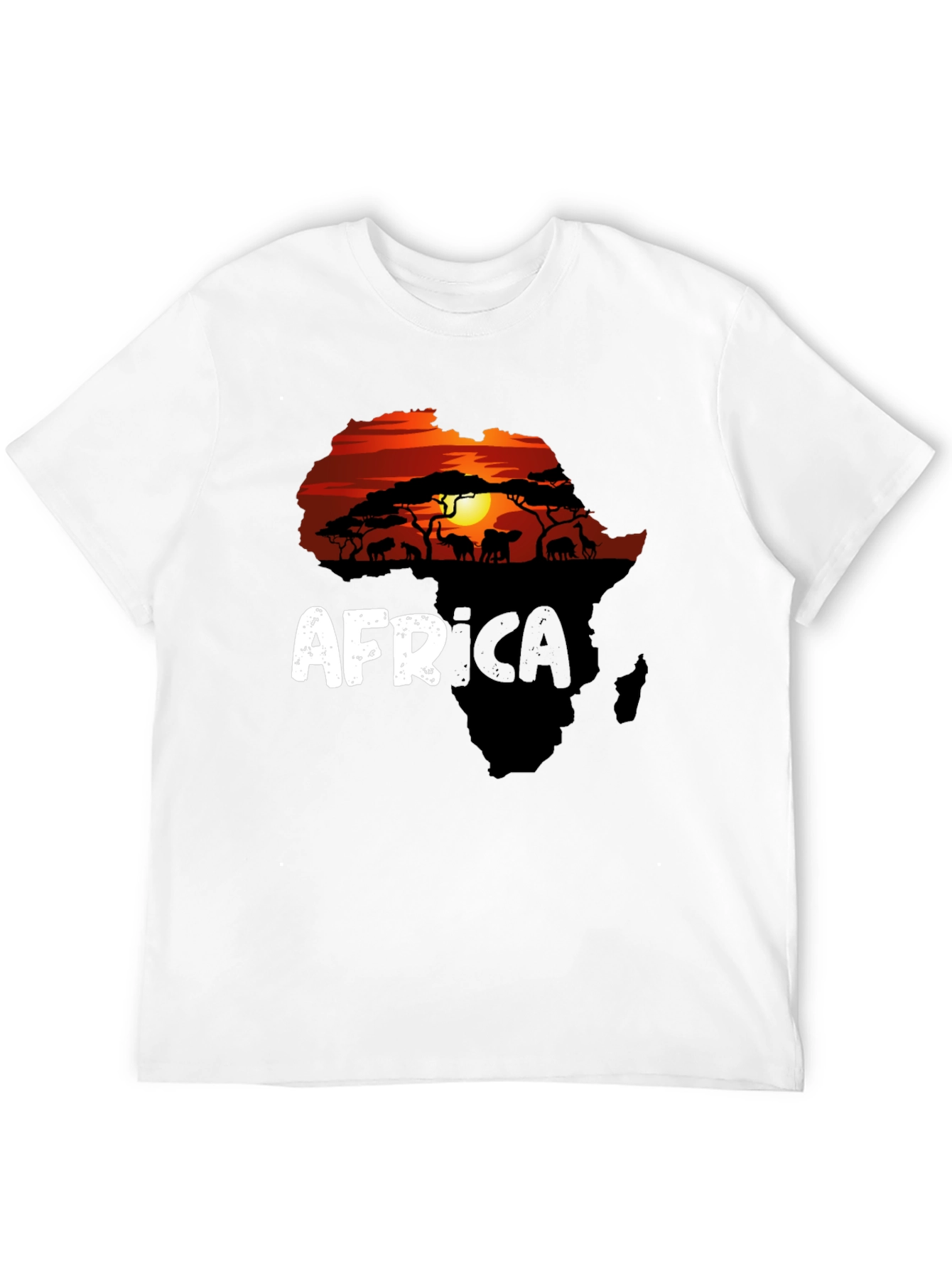 Africa Silhouette Graphic T-Shirt - Black