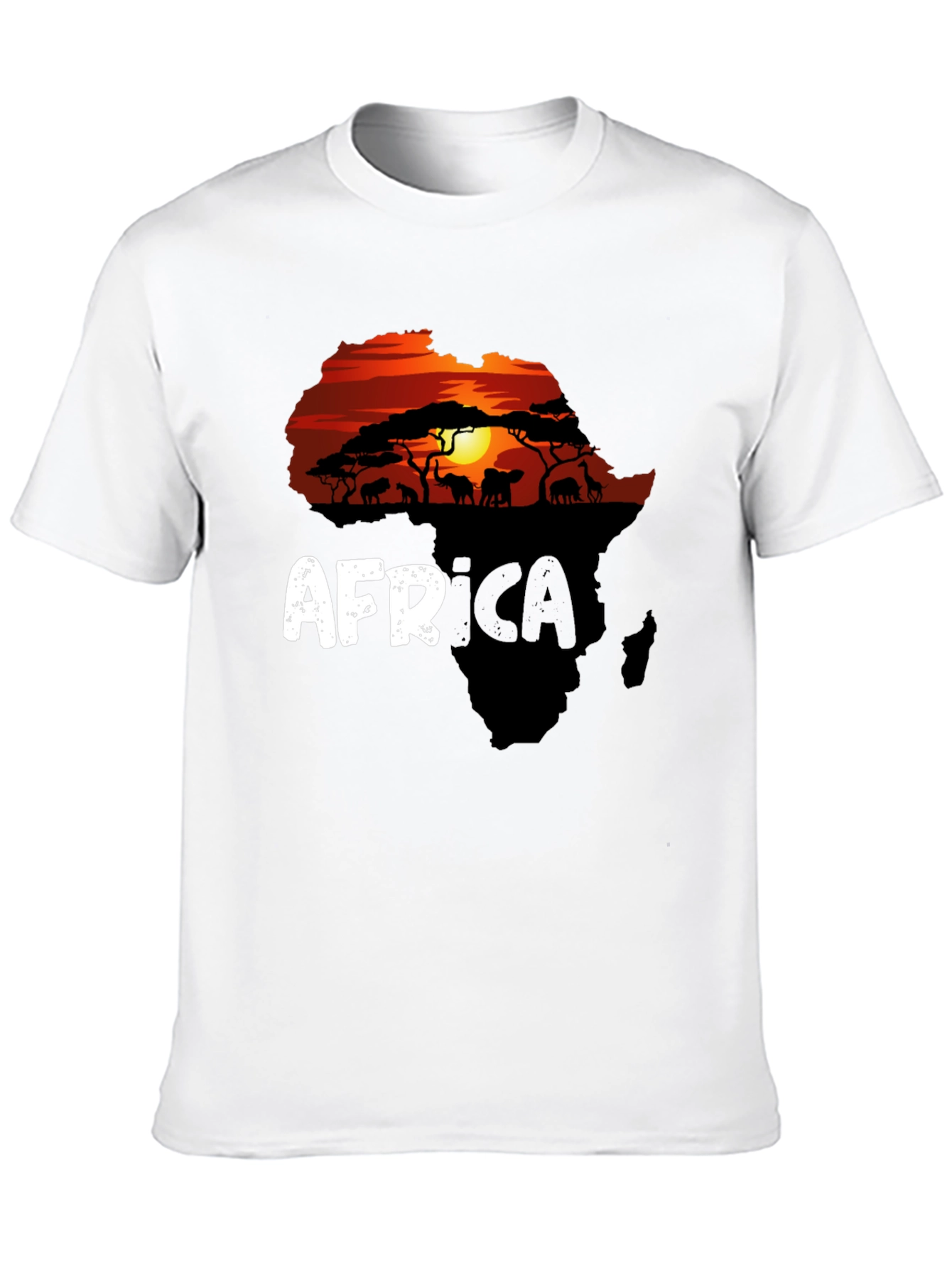 Africa Silhouette Graphic T-Shirt - Black