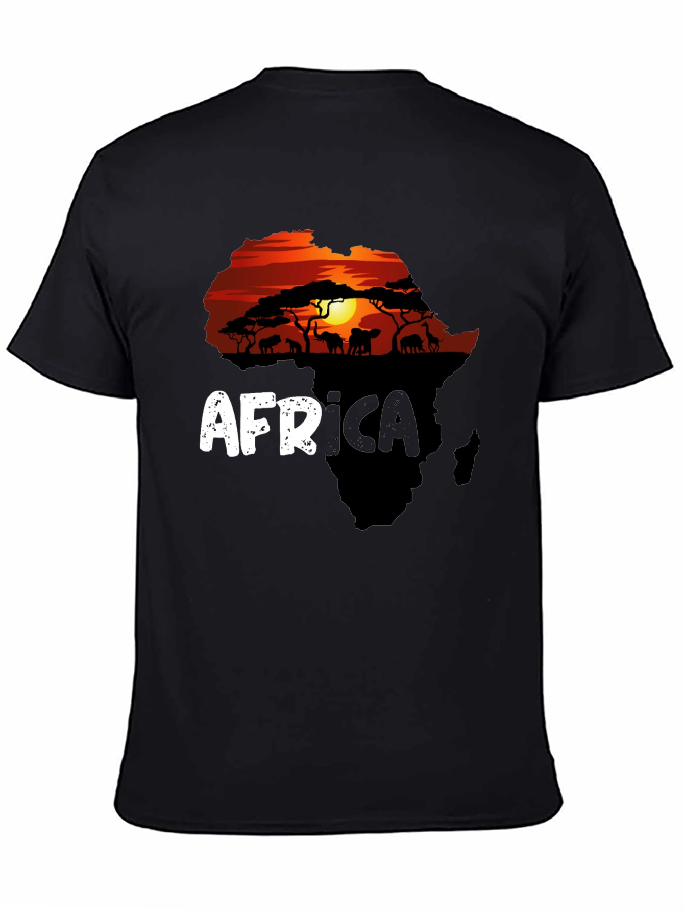 Africa Silhouette Graphic T-Shirt - Black