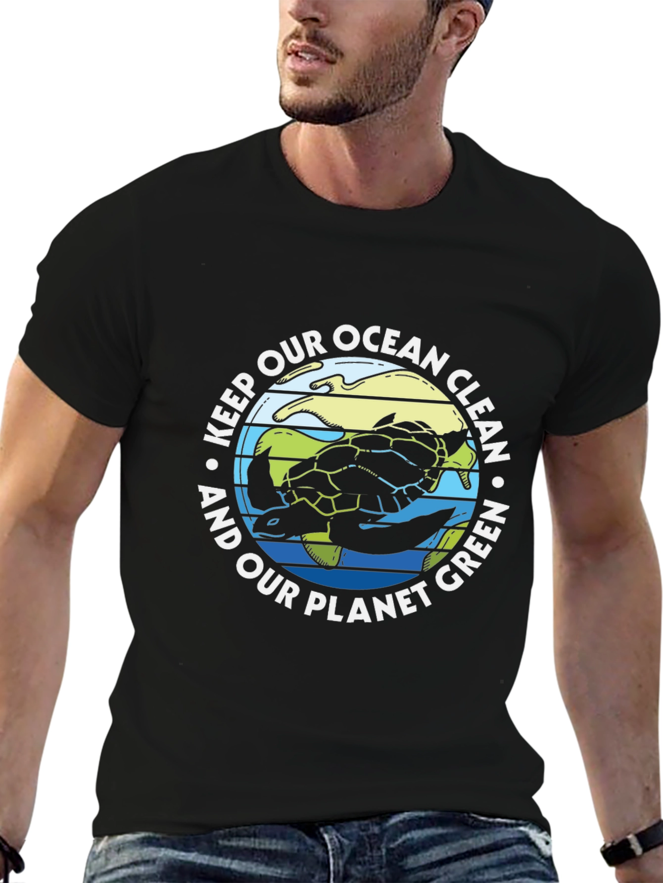 Eco-Friendly Turtle Graphic T-Shirt