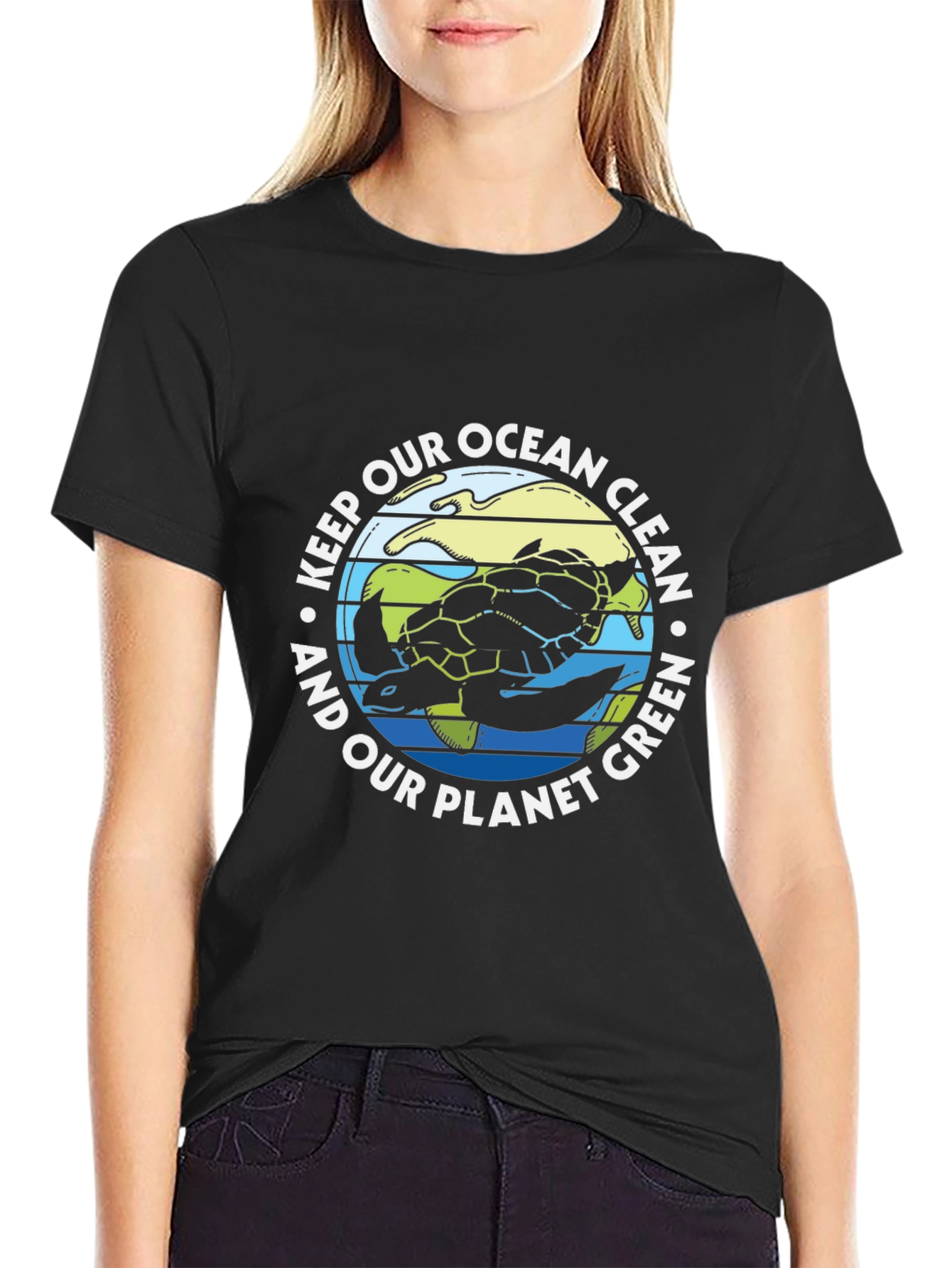 Eco-Friendly Turtle Graphic T-Shirt