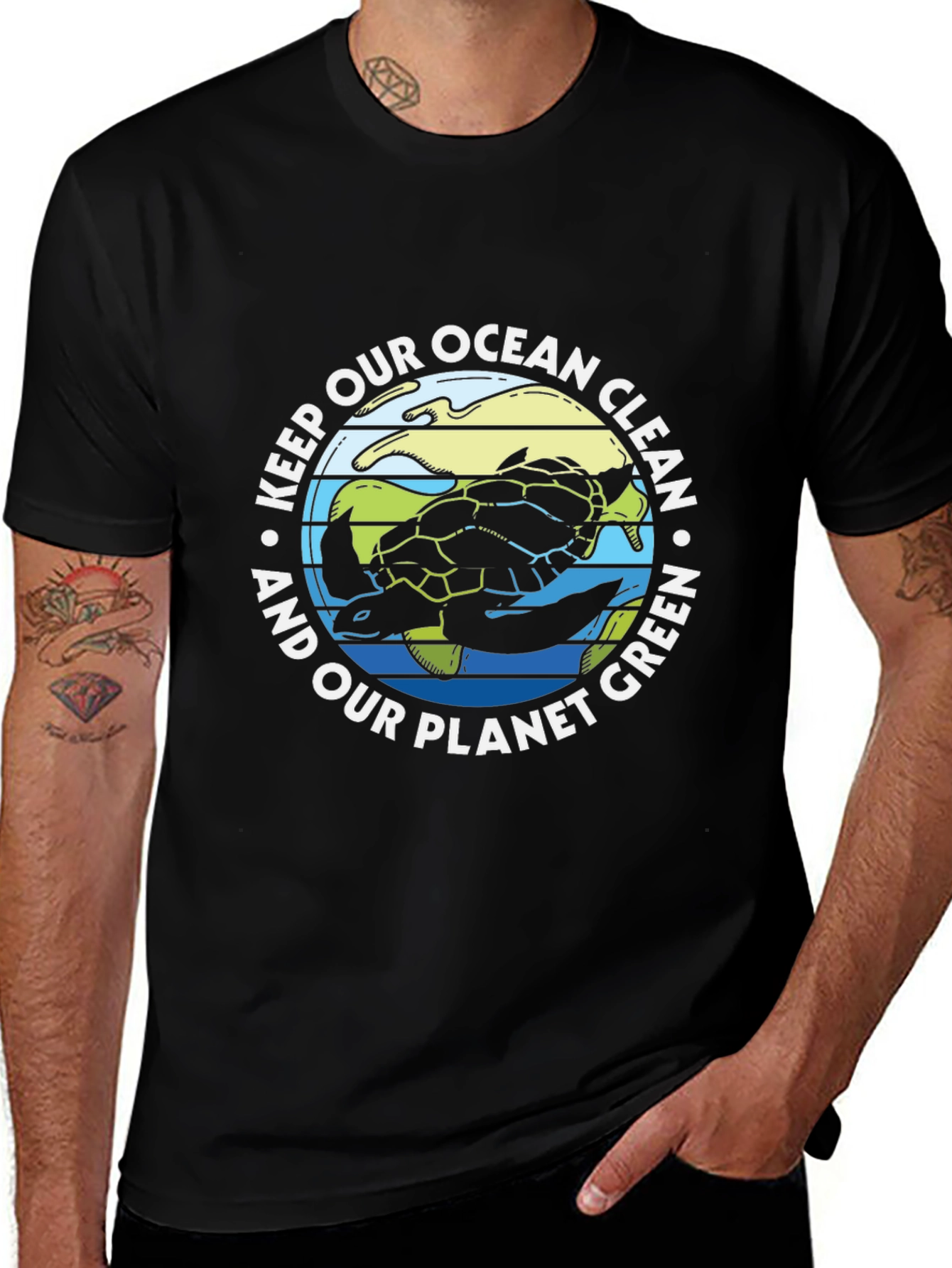 Eco-Friendly Turtle Graphic T-Shirt