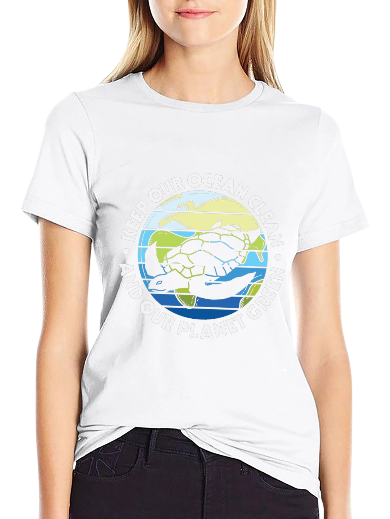 Eco-Friendly Turtle Graphic T-Shirt