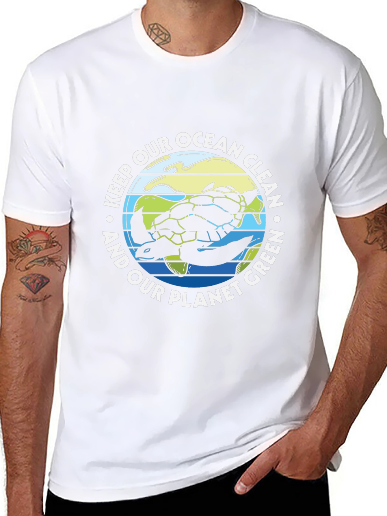 Eco-Friendly Turtle Graphic T-Shirt