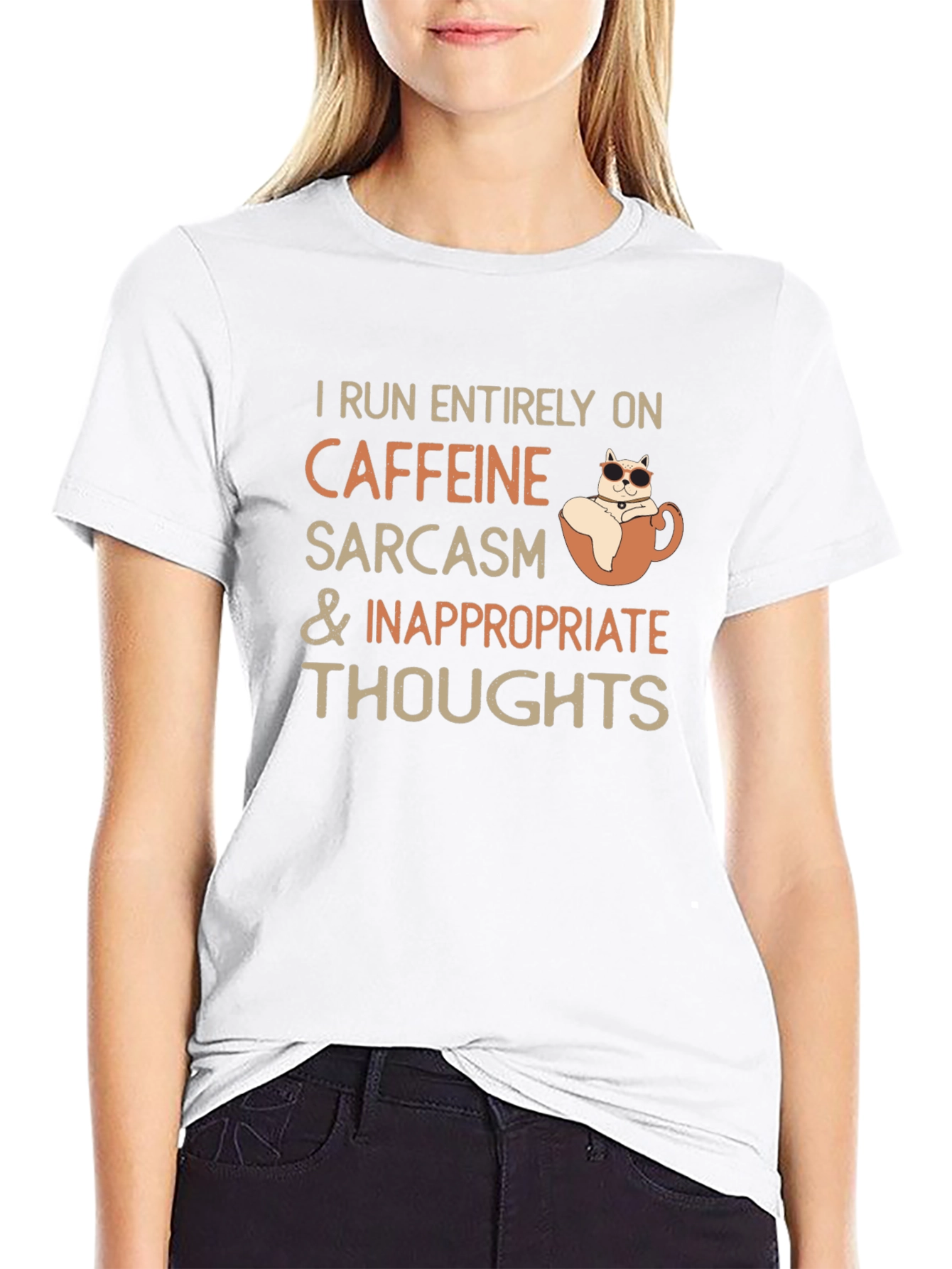 Caffeine Sarcasm and Inappropriate Thoughts T-Shirt
