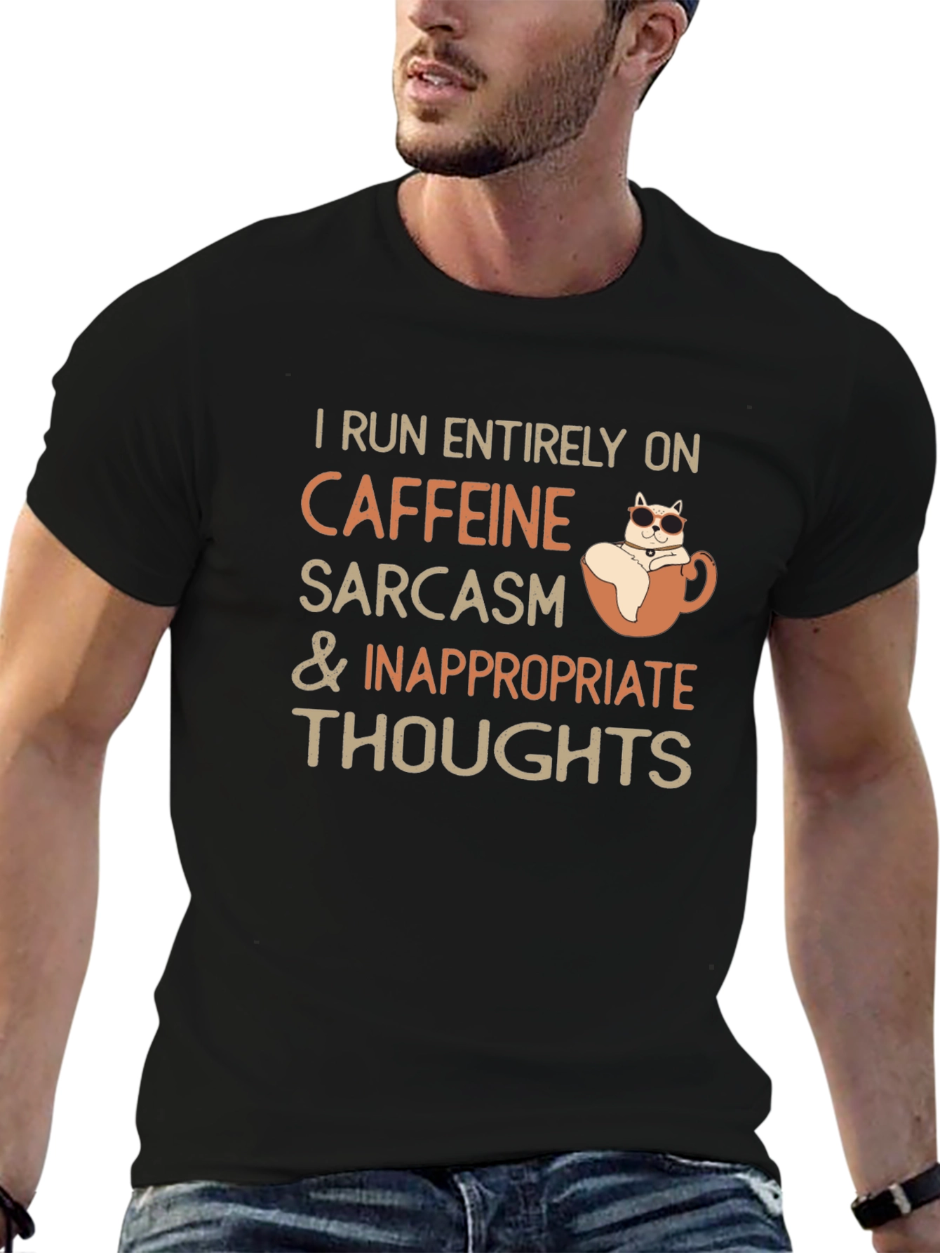 Caffeine Sarcasm and Inappropriate Thoughts T-Shirt