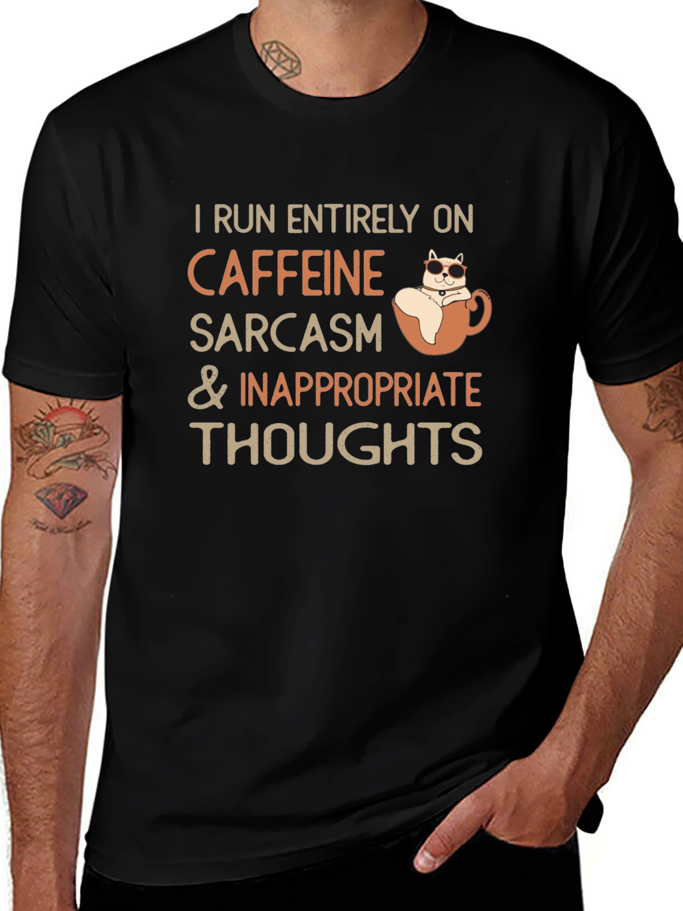 Caffeine Sarcasm and Inappropriate Thoughts T-Shirt