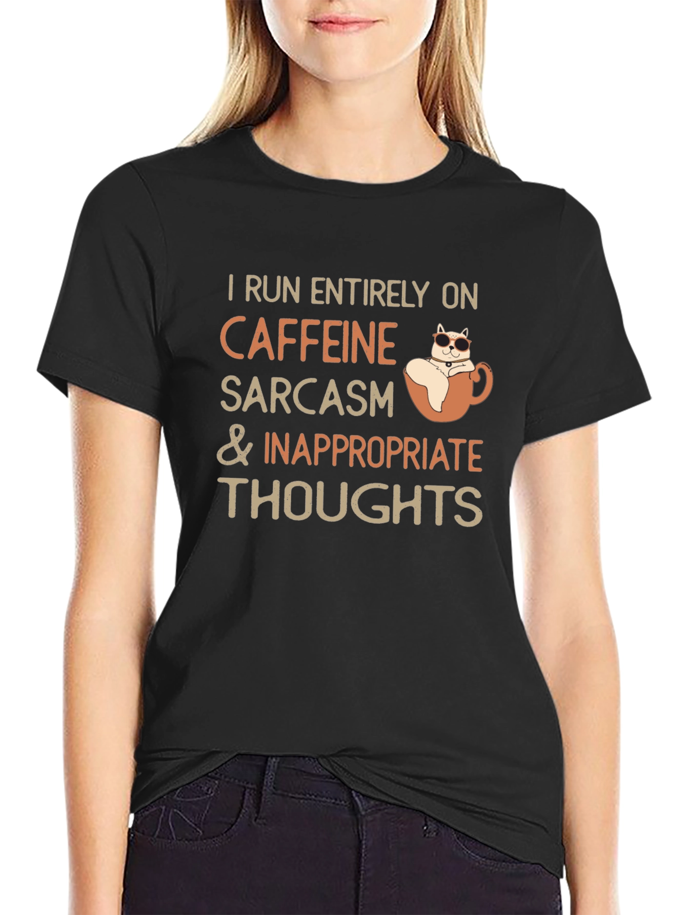 Caffeine Sarcasm and Inappropriate Thoughts T-Shirt