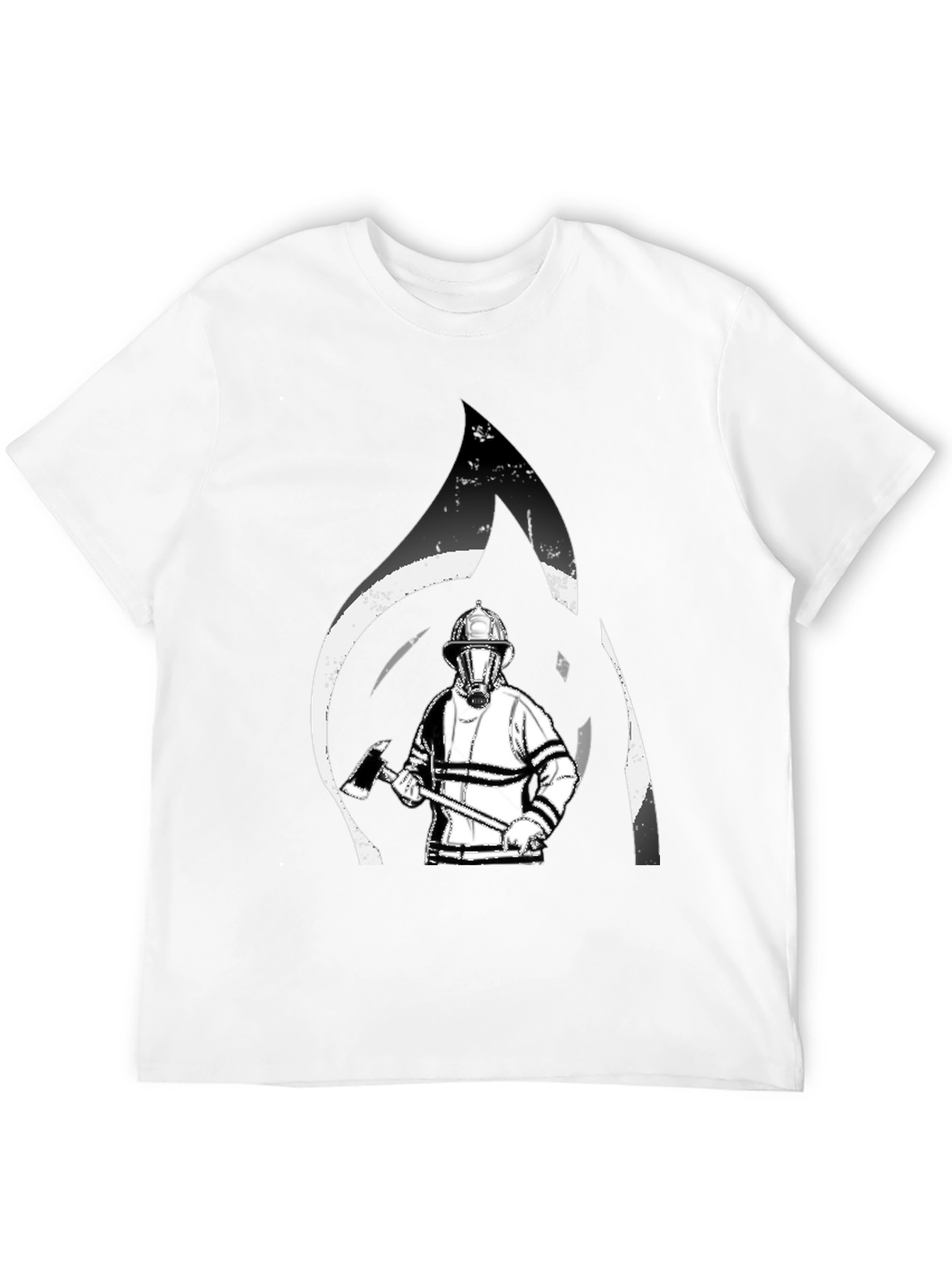 Firefighter Graphic T-Shirt - Black Cotton Tee