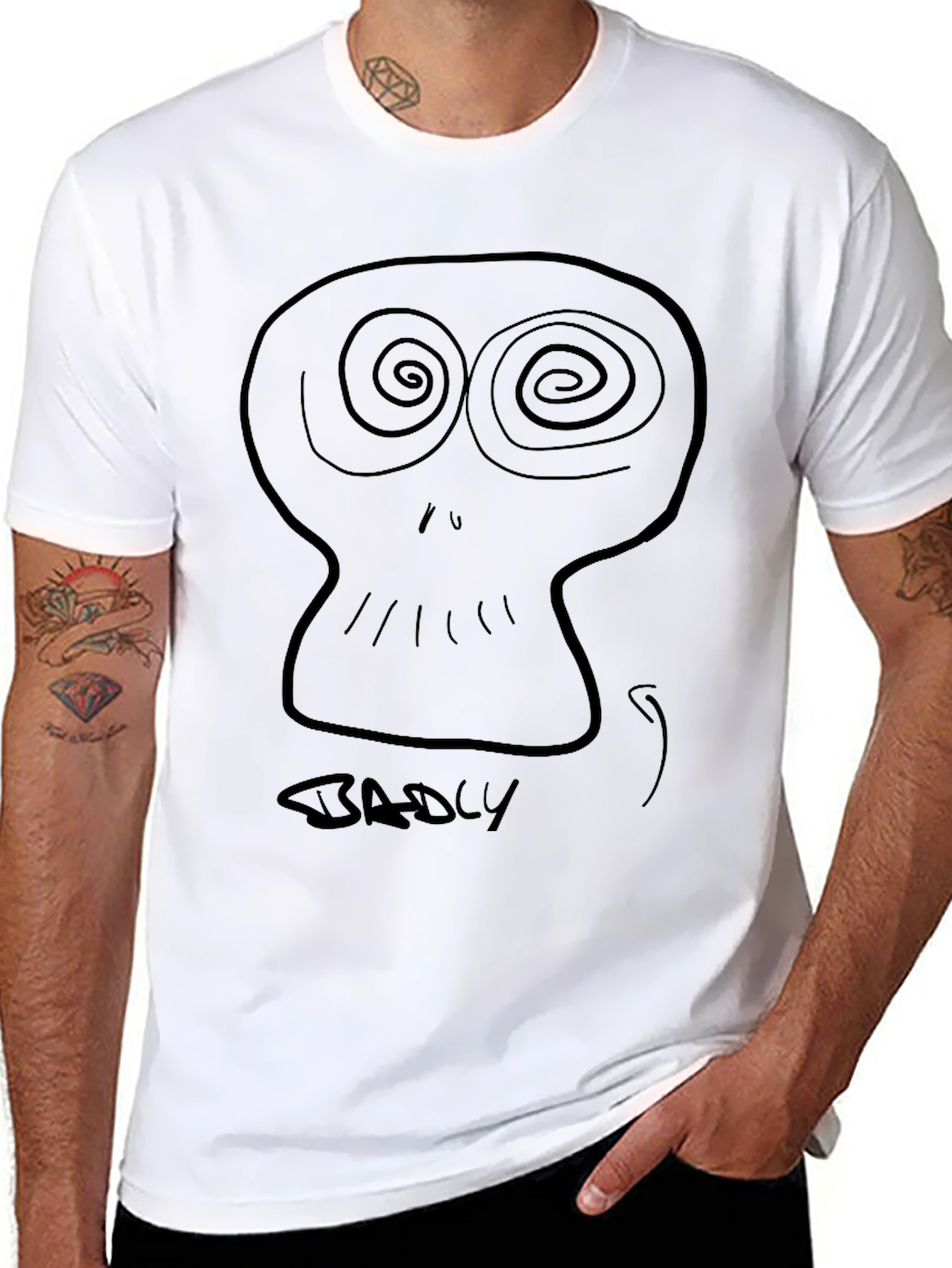 Badly Drawn Skull Black T-Shirt