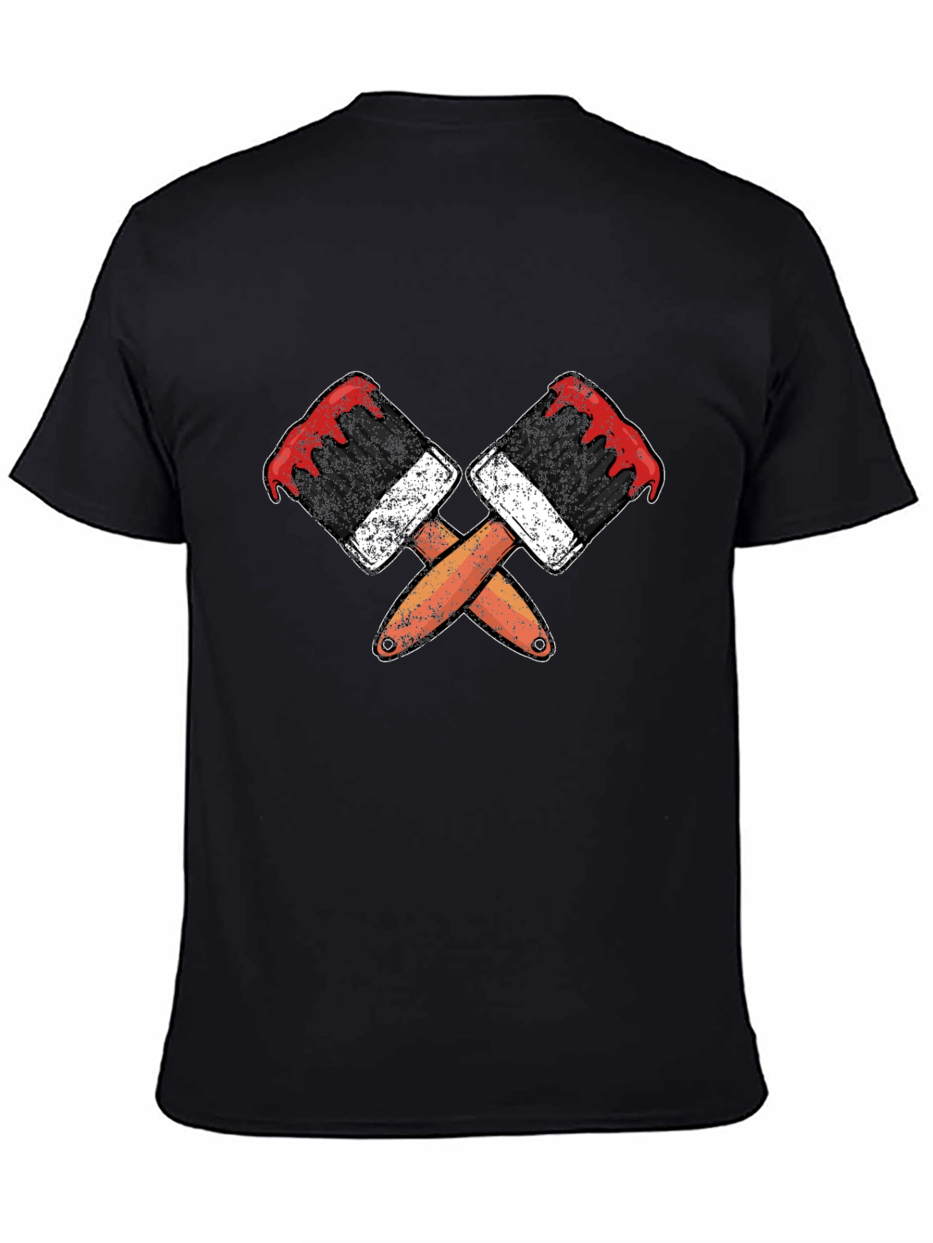 Painters Crossed Brushes Black T-Shirt