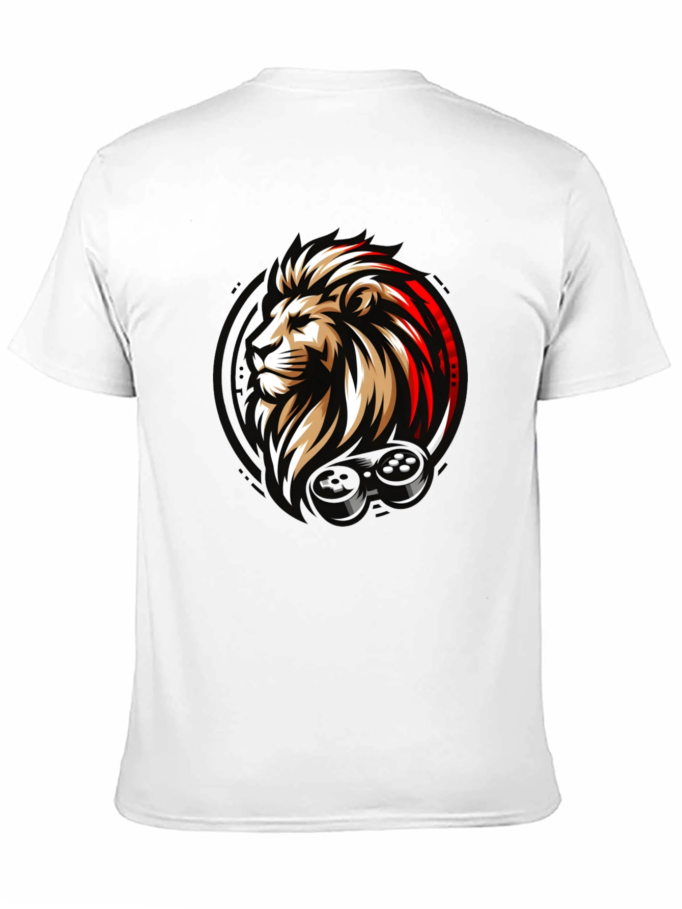 Lion Gamer Black Graphic T-Shirt