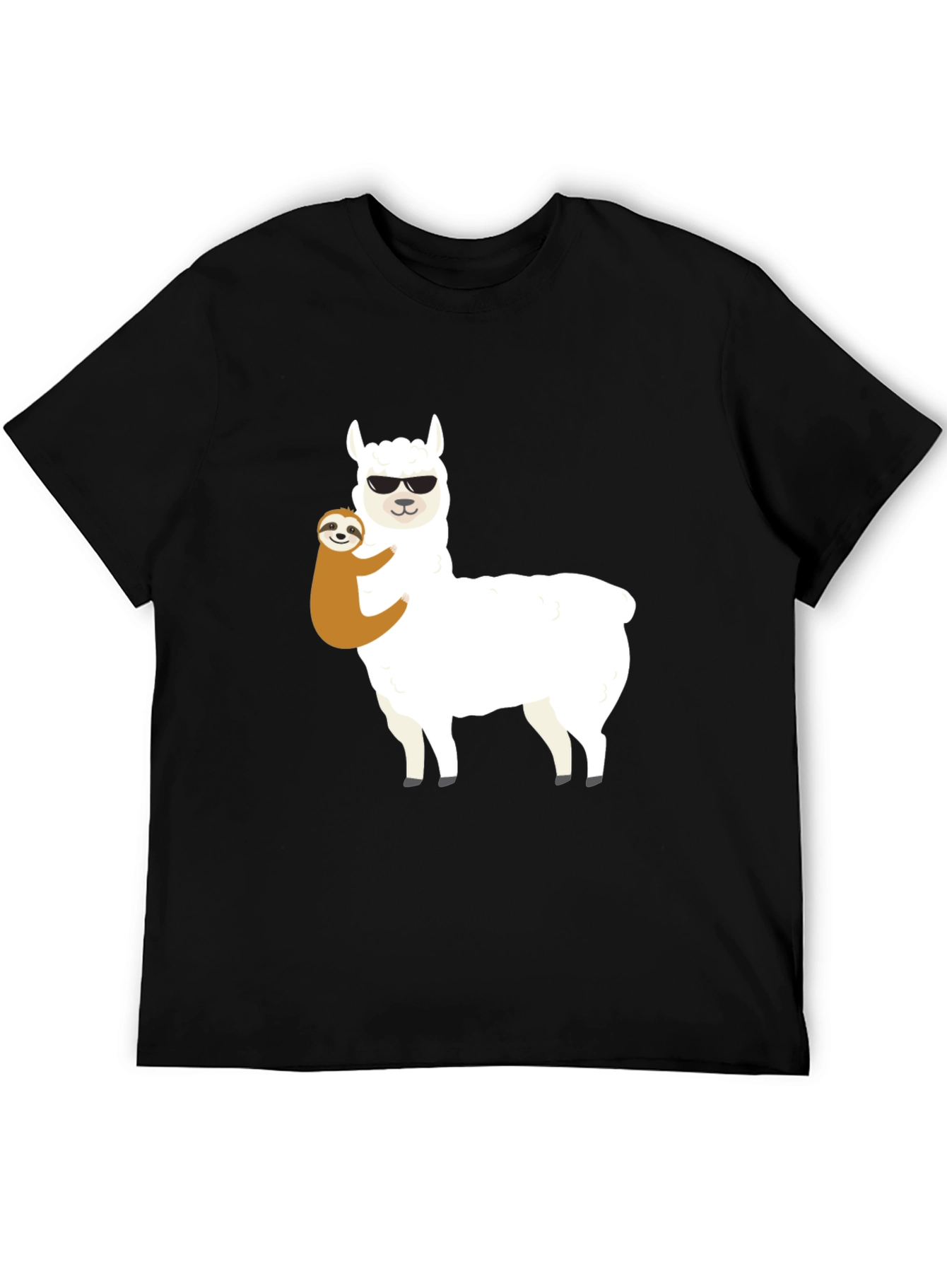 Llama Sloth Hug T-Shirt - Funny Graphic Tee