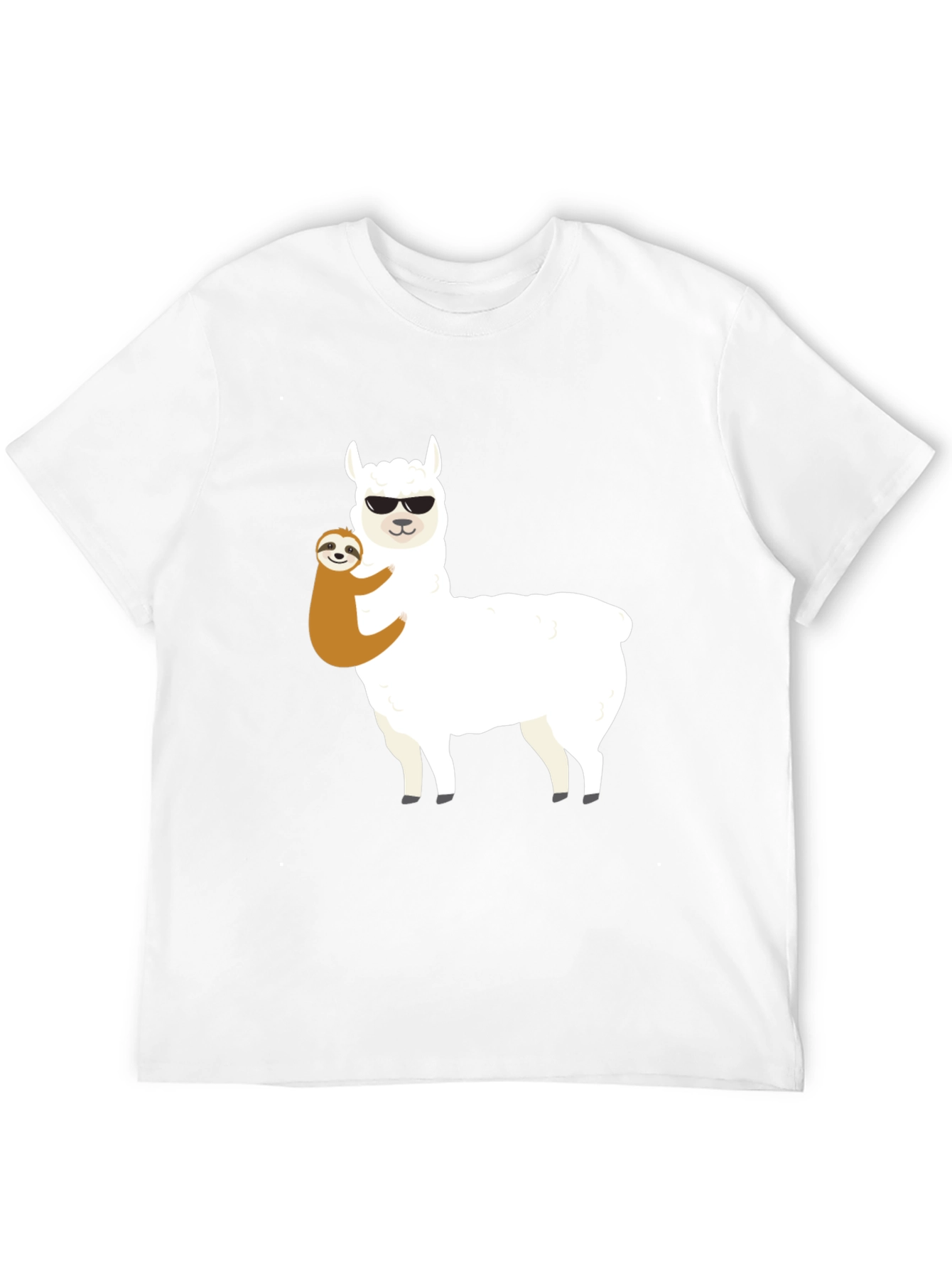 Llama Sloth Hug T-Shirt - Funny Graphic Tee