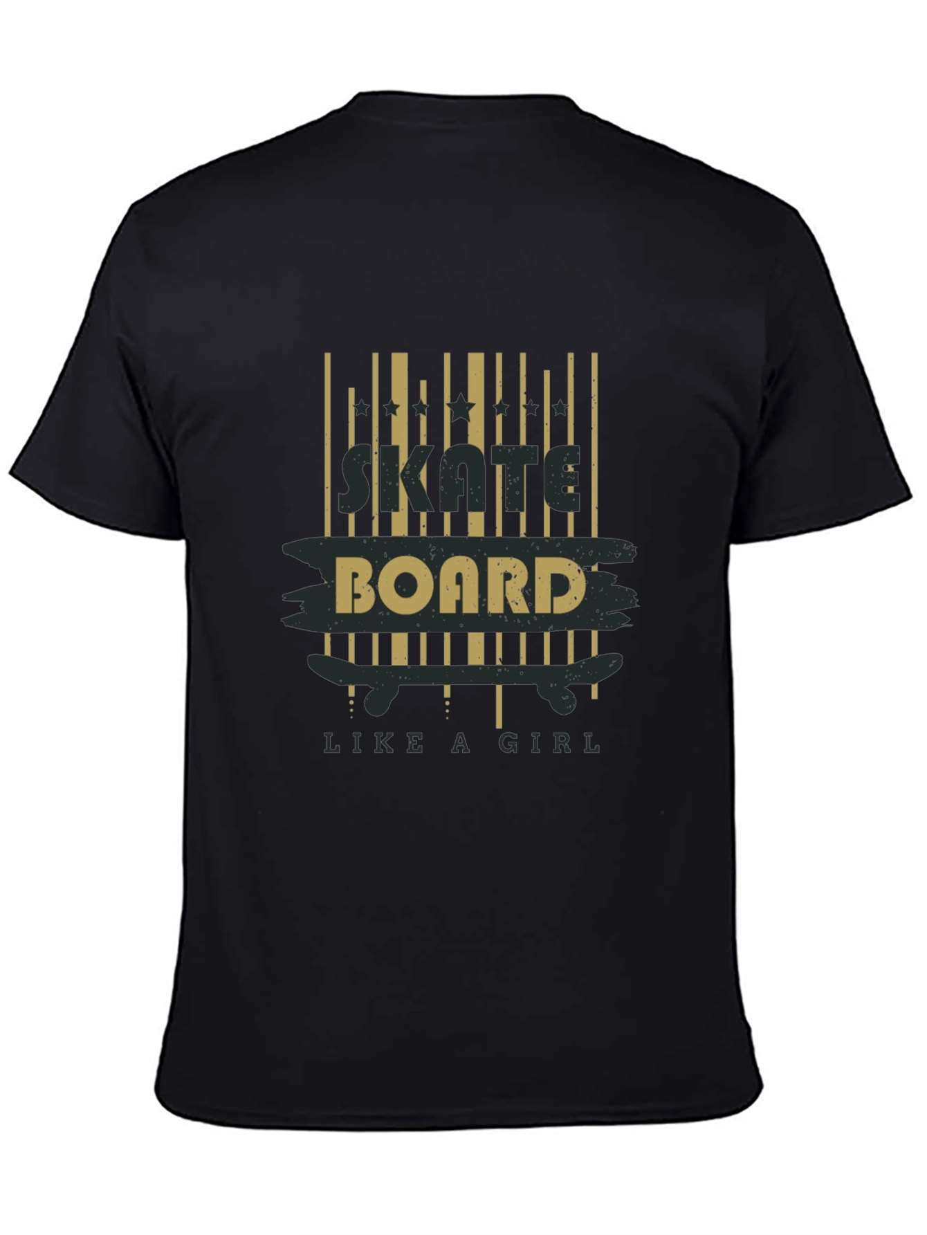 Skateboard Like a Girl T-Shirt - Black Graphic Tee