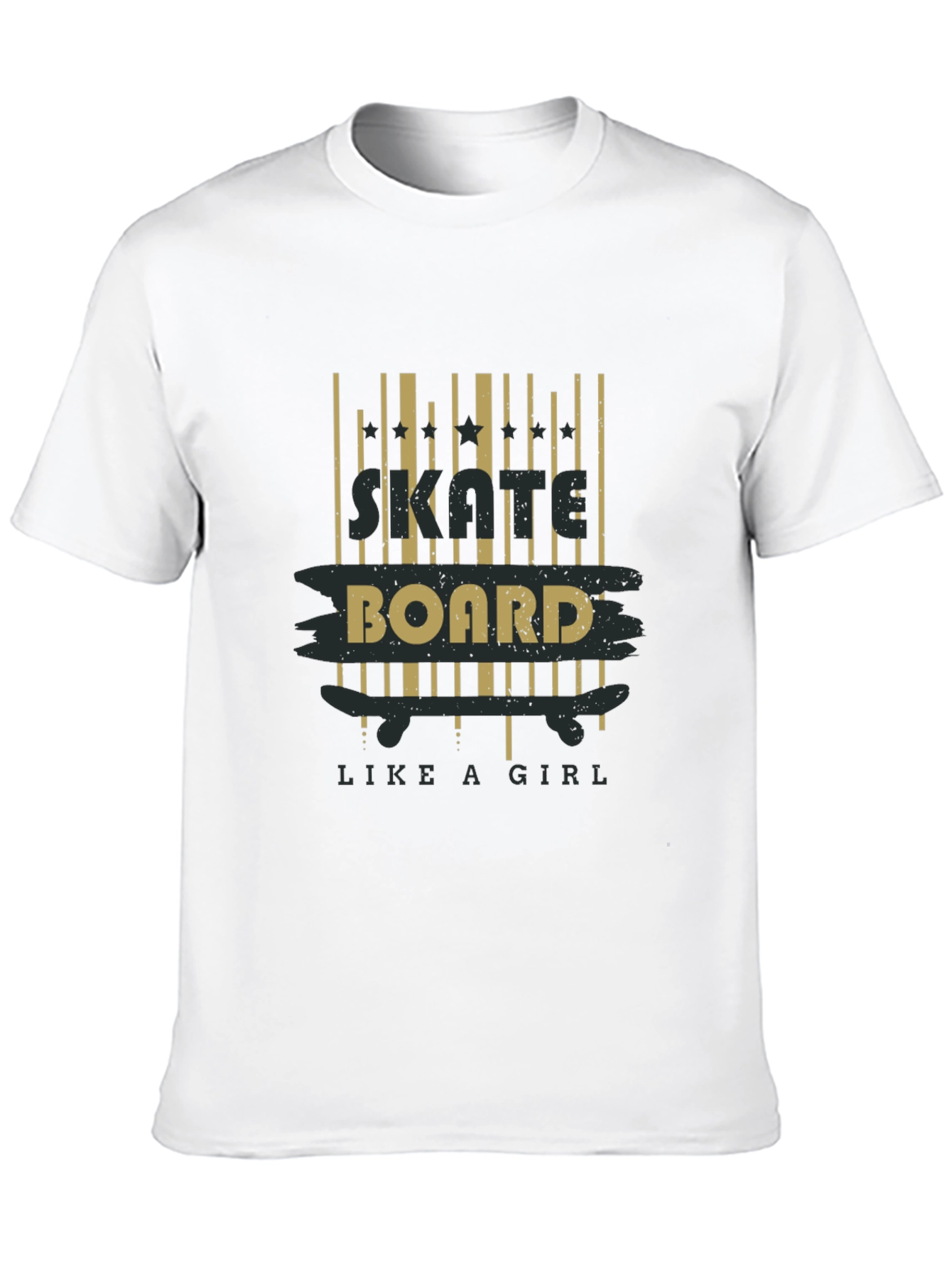 Skateboard Like a Girl T-Shirt - Black Graphic Tee