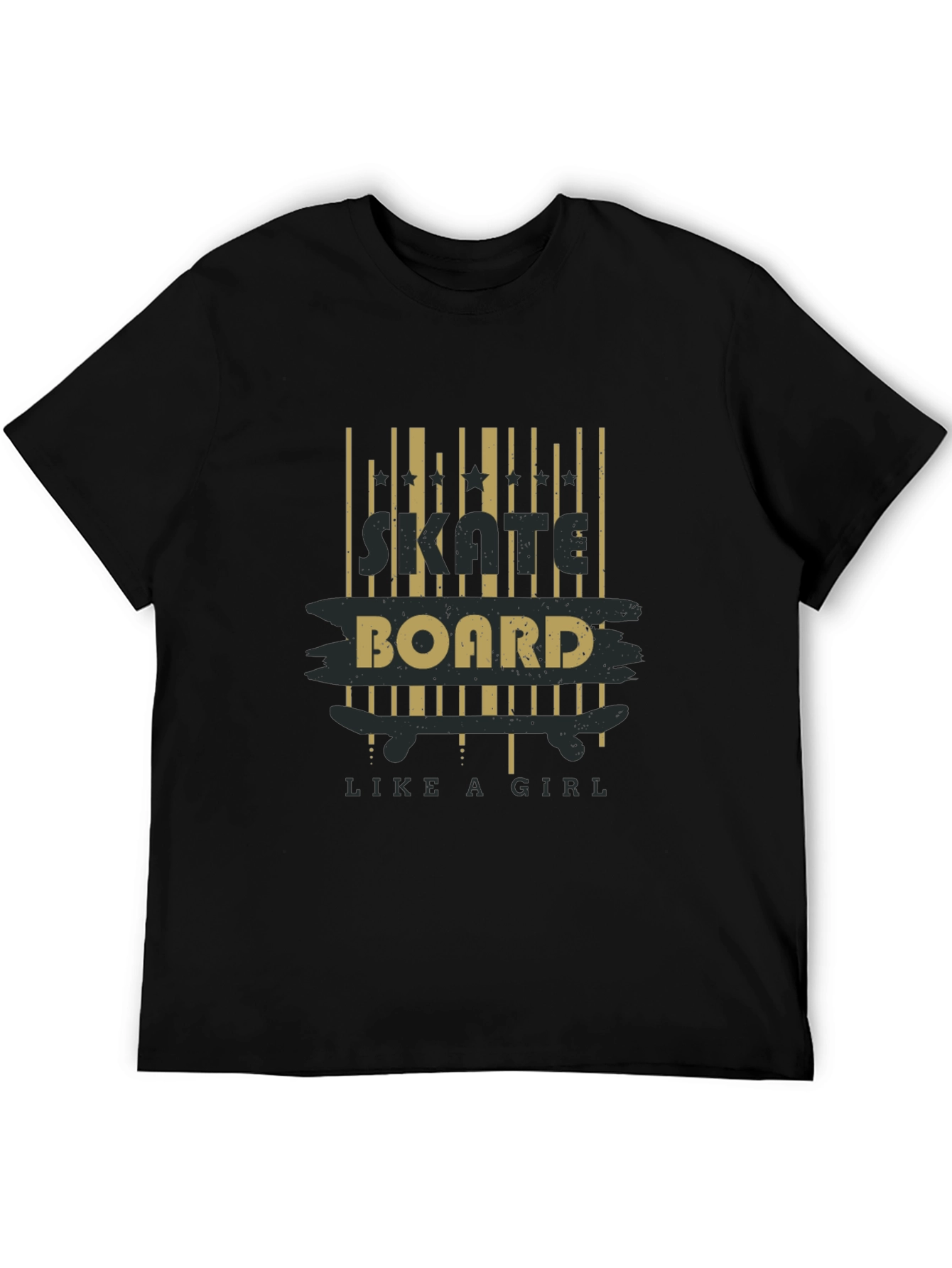 Skateboard Like a Girl T-Shirt - Black Graphic Tee