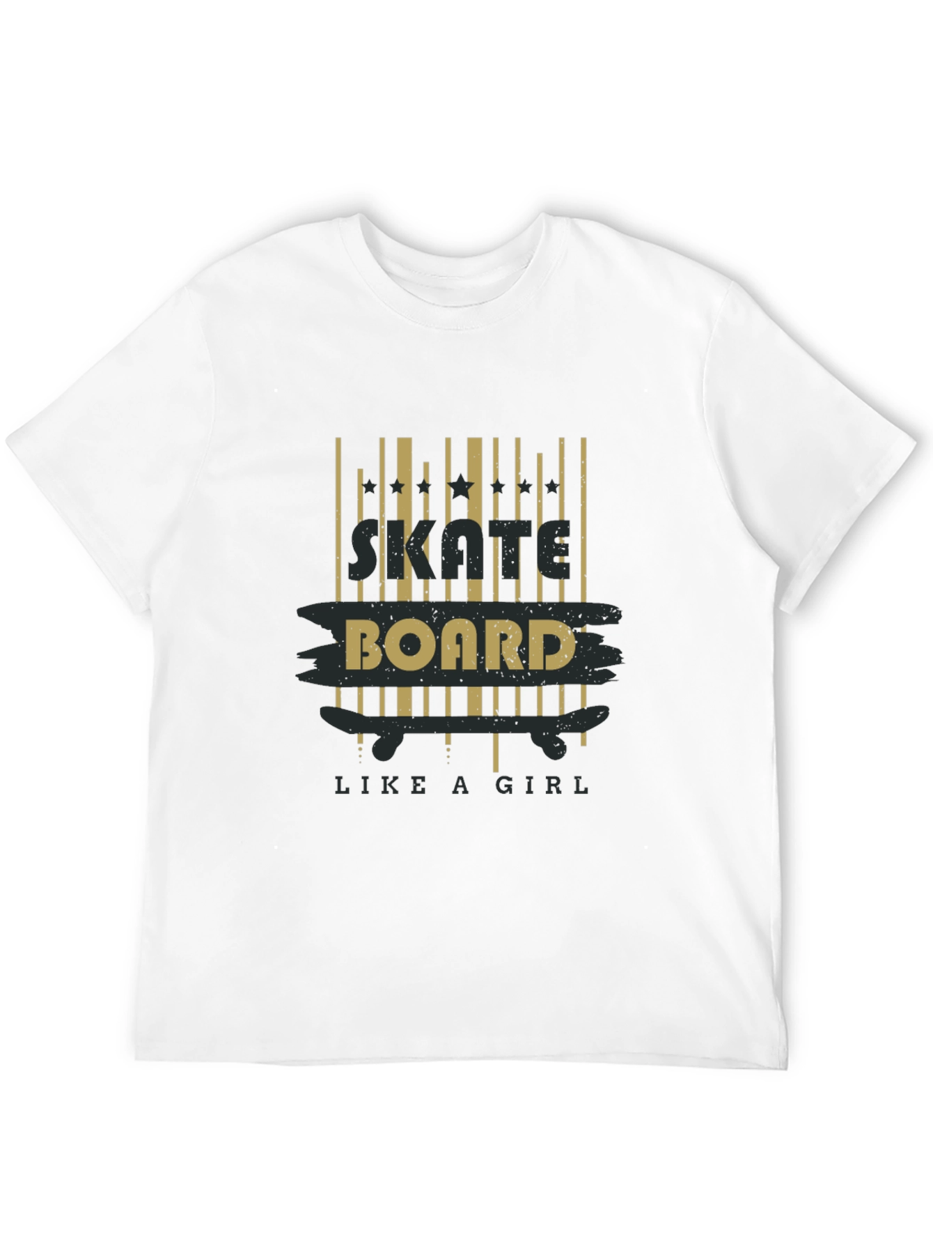 Skateboard Like a Girl T-Shirt - Black Graphic Tee