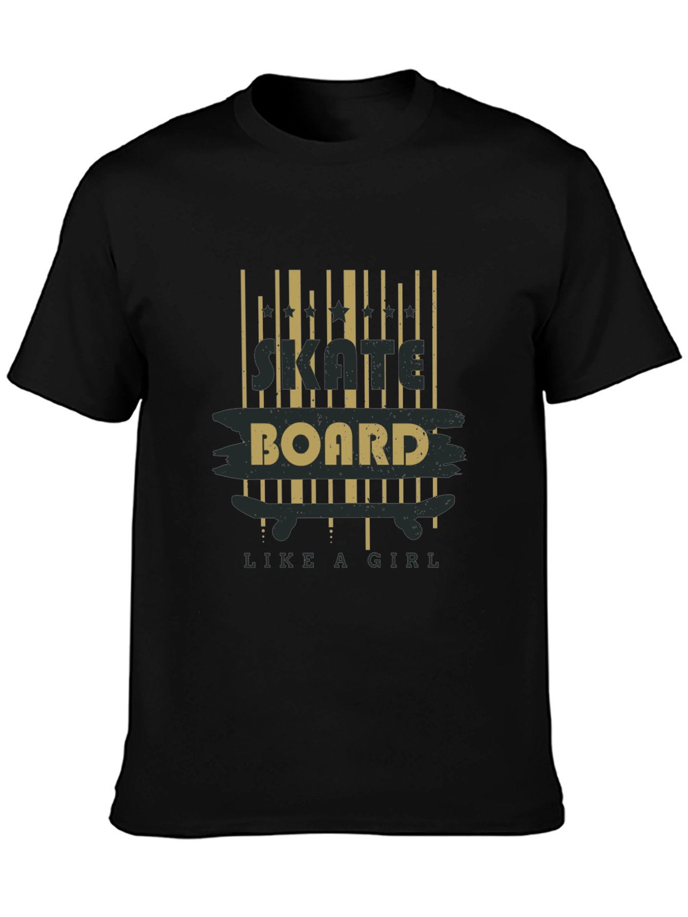 Skateboard Like a Girl T-Shirt - Black Graphic Tee