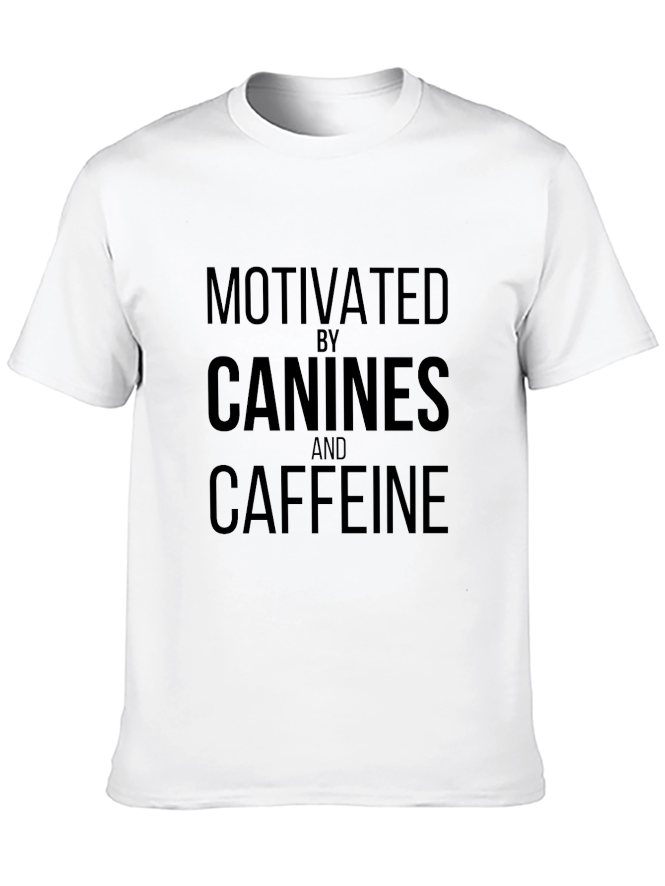 Motivated by Canines & Caffeine Black T-Shirt