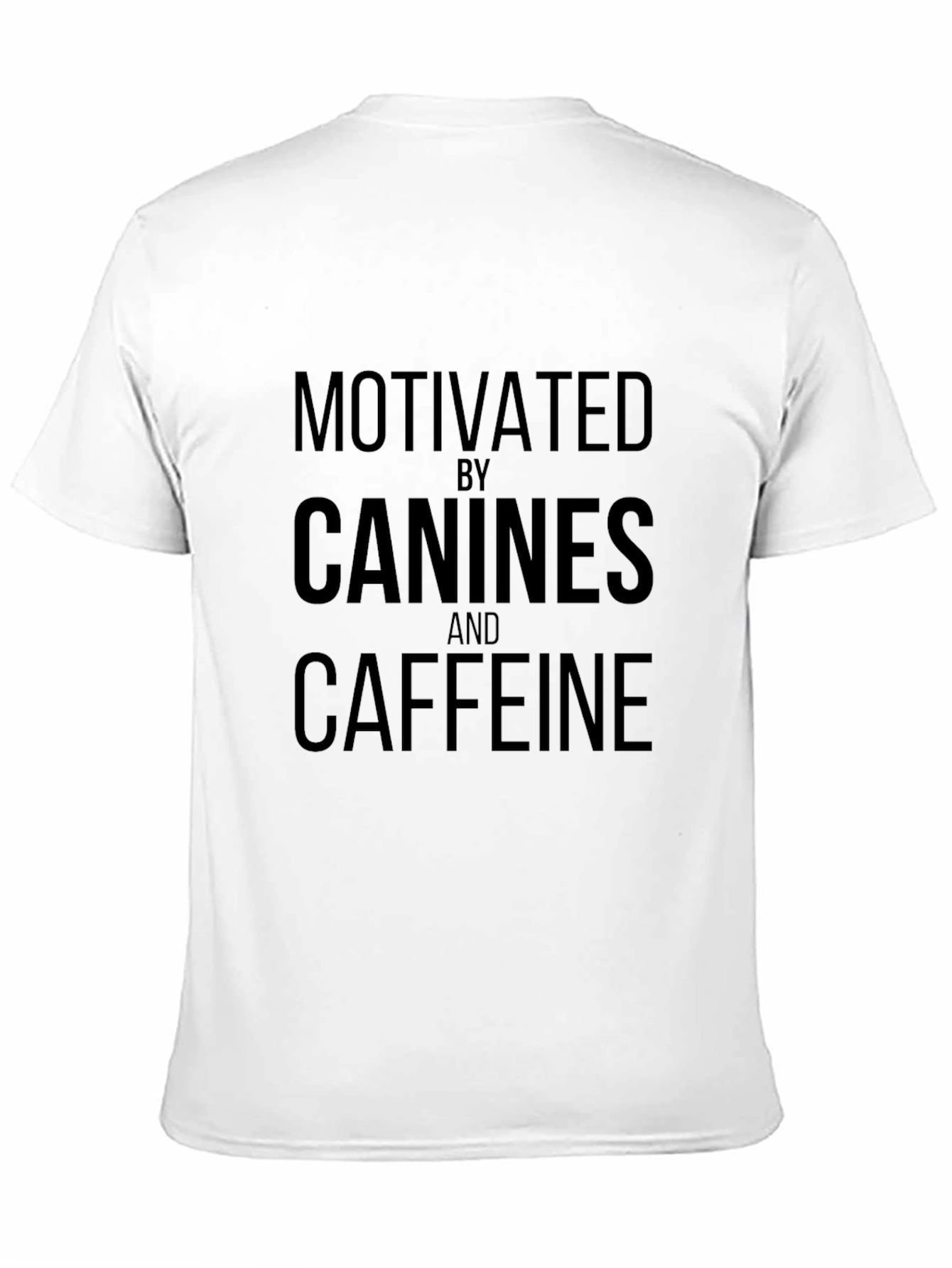 Motivated by Canines & Caffeine Black T-Shirt