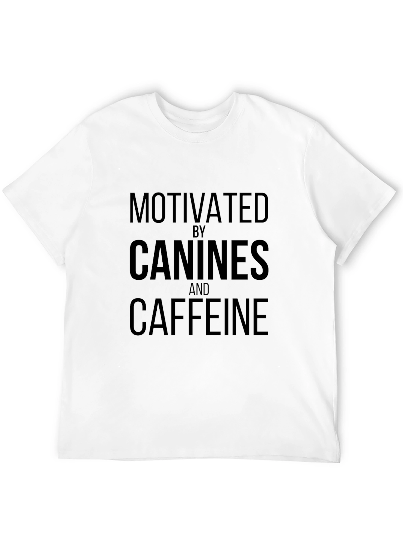 Motivated by Canines & Caffeine Black T-Shirt