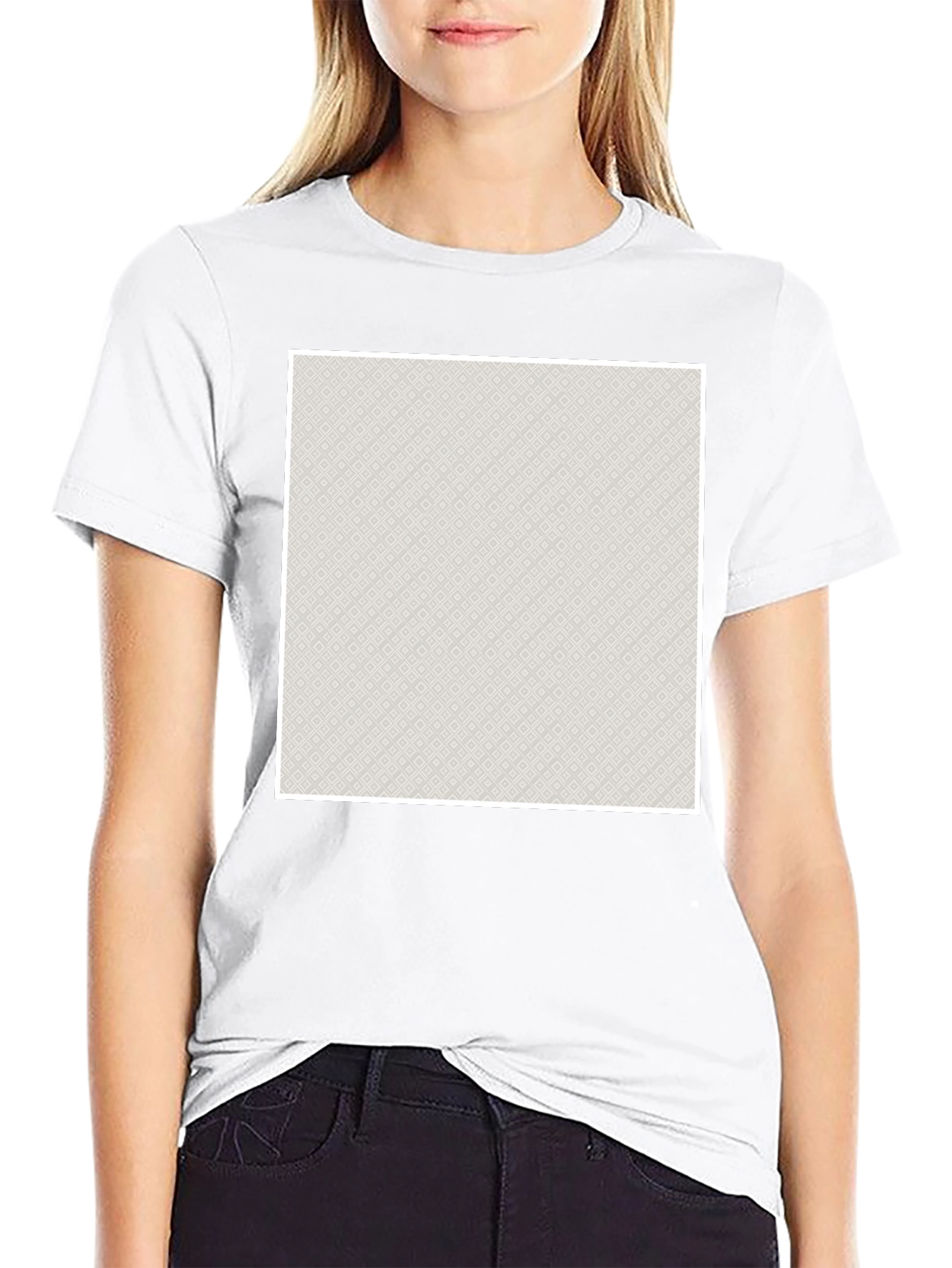 Modern Patterned Graphic Tee - Black