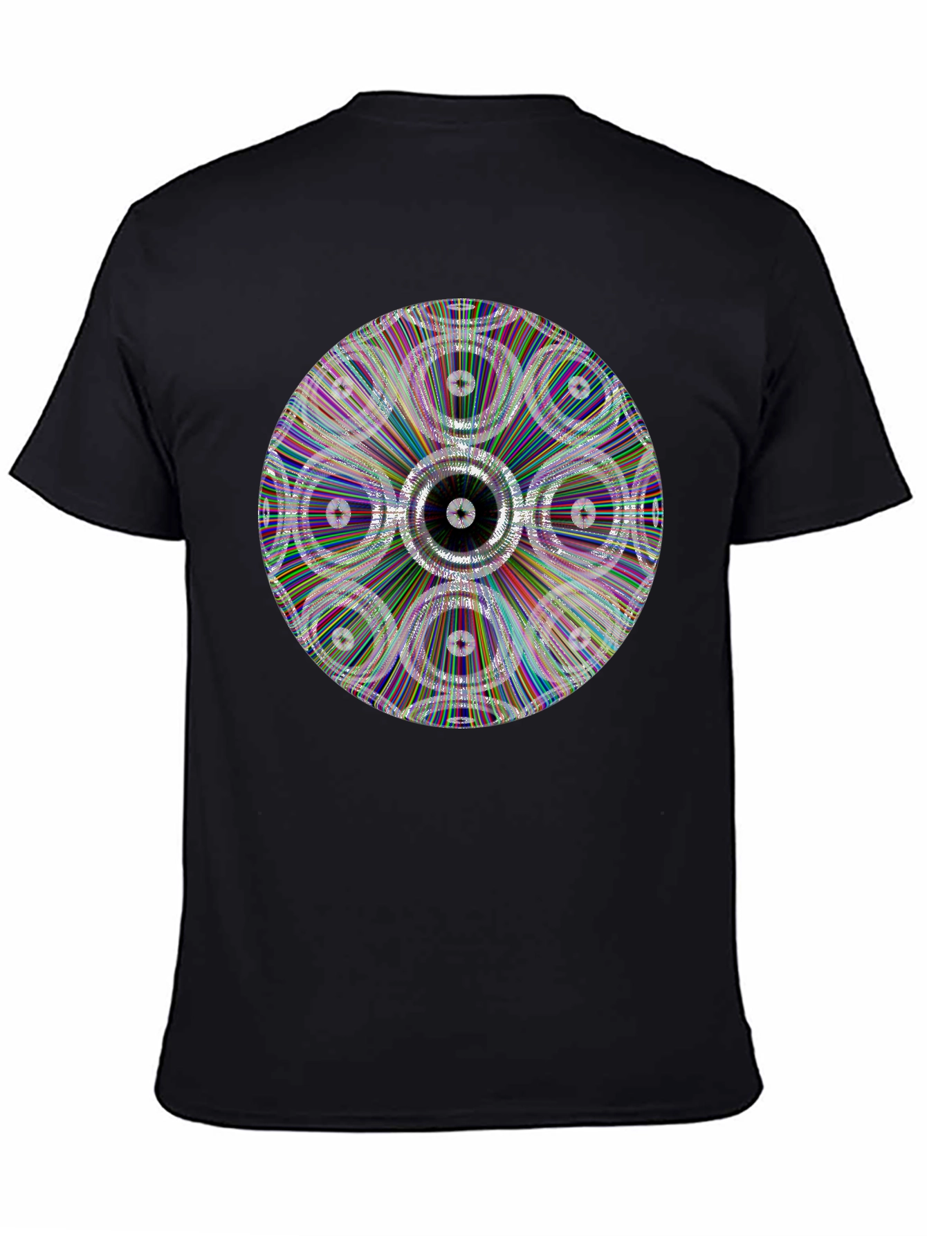 Geometric Circle Graphic Black T-Shirt
