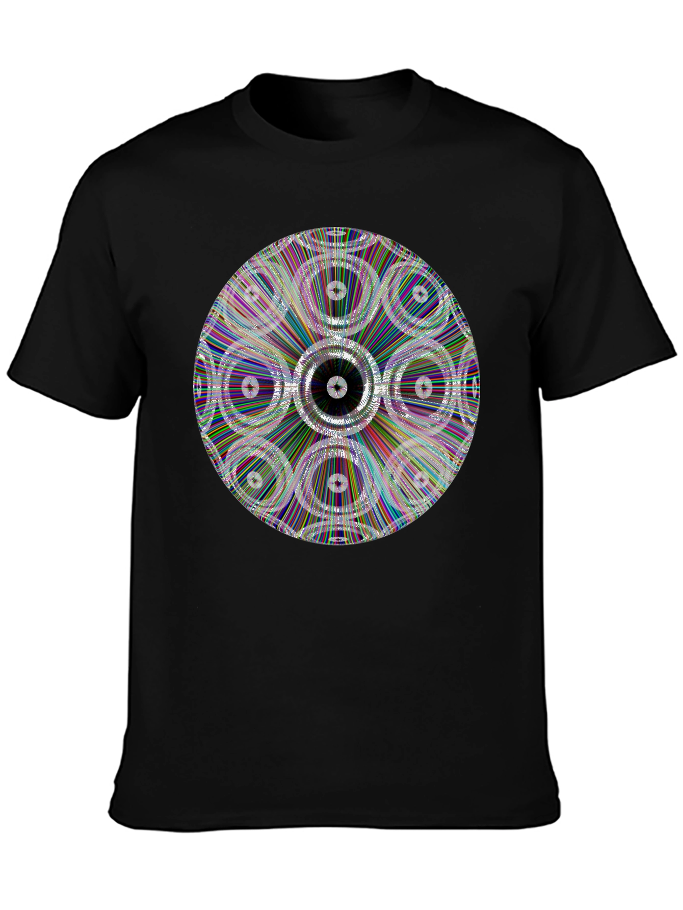 Geometric Circle Graphic Black T-Shirt