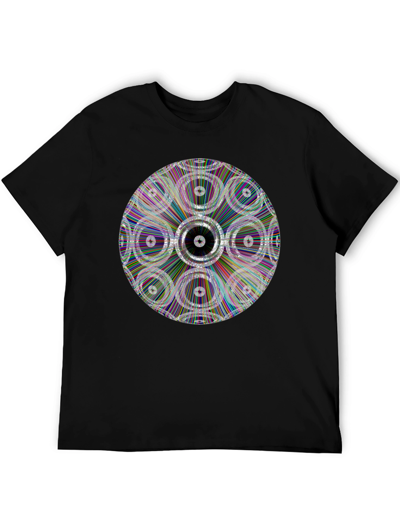 Geometric Circle Graphic Black T-Shirt