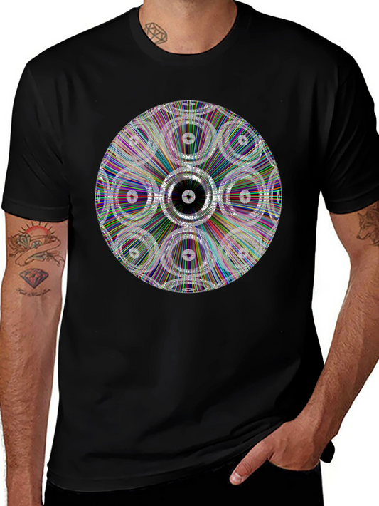 Geometric Circle Graphic Black T-Shirt