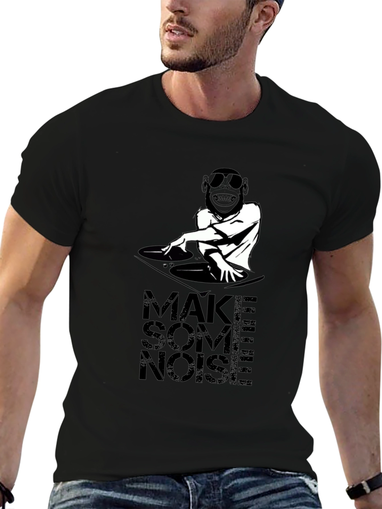 Make Some Noise DJ Monkey Graphic T-Shirt