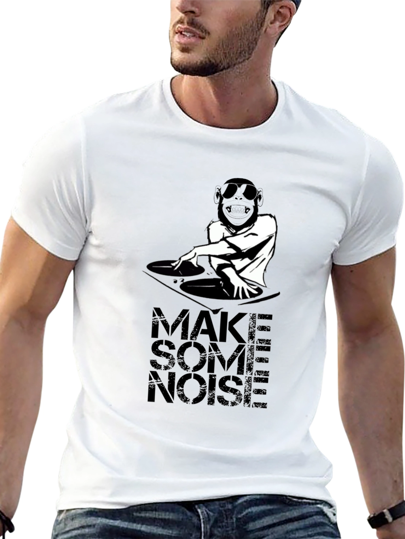 Make Some Noise DJ Monkey Graphic T-Shirt