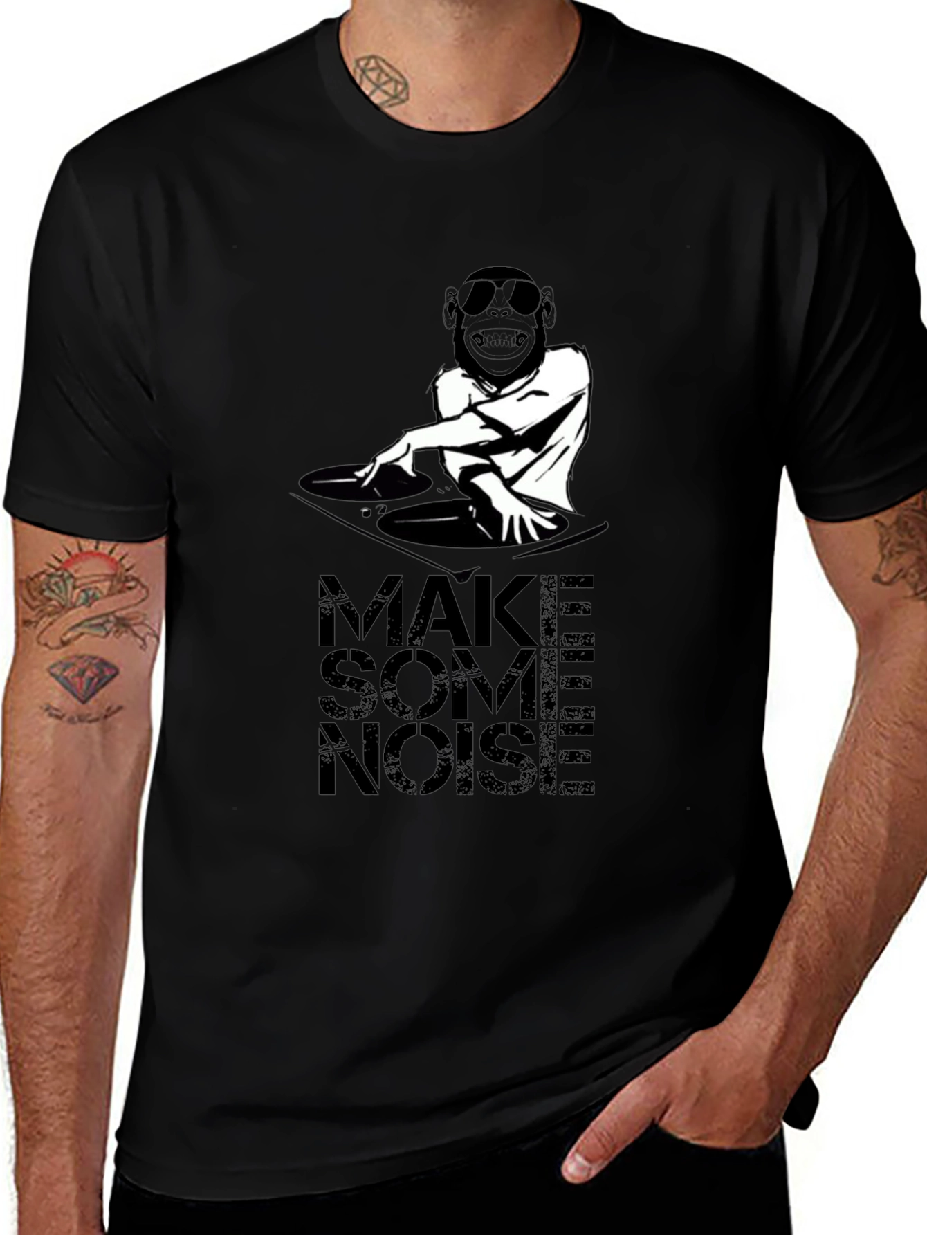 Make Some Noise DJ Monkey Graphic T-Shirt