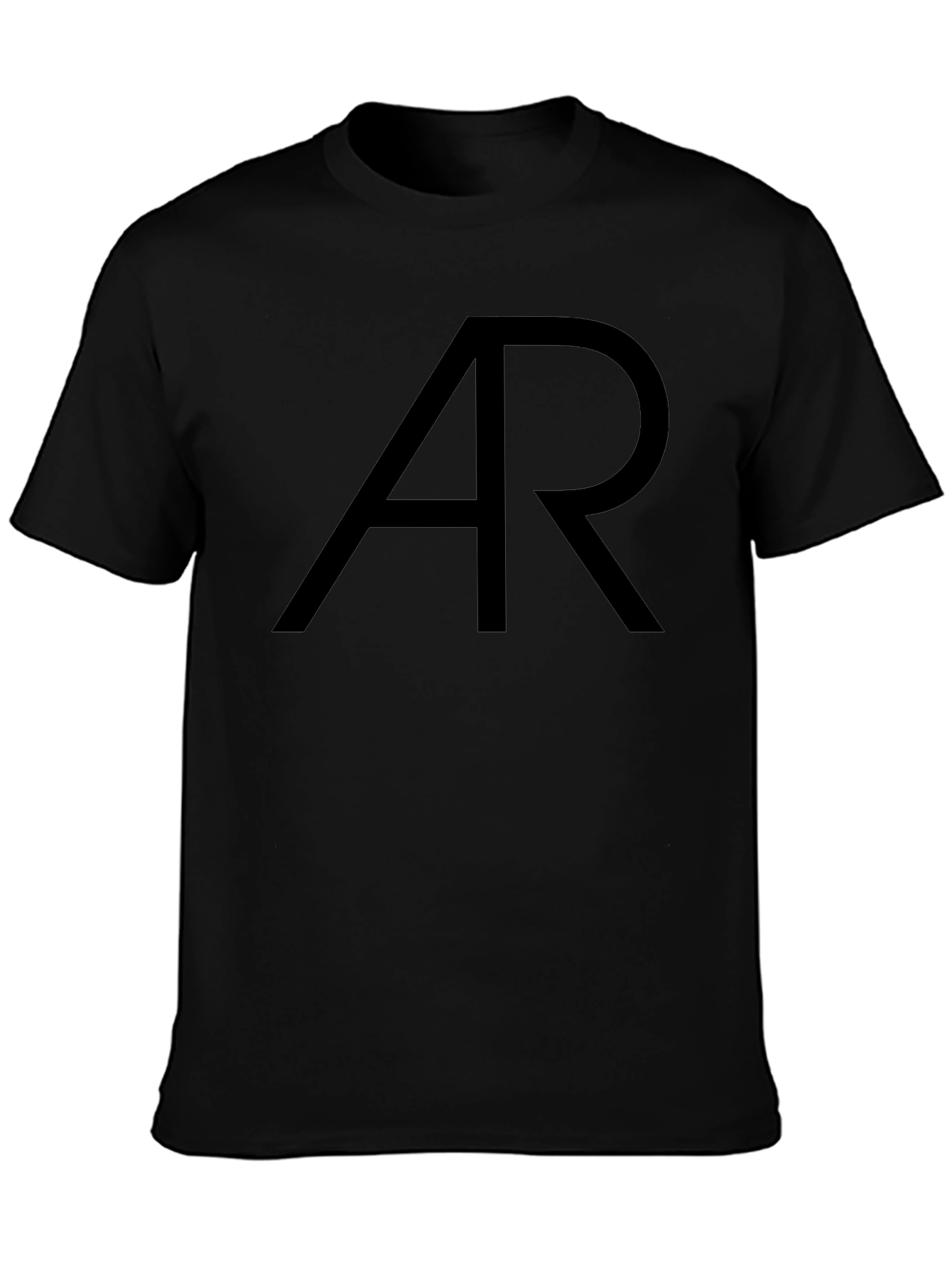AR Initial Black Graphic Tee - Modern Style