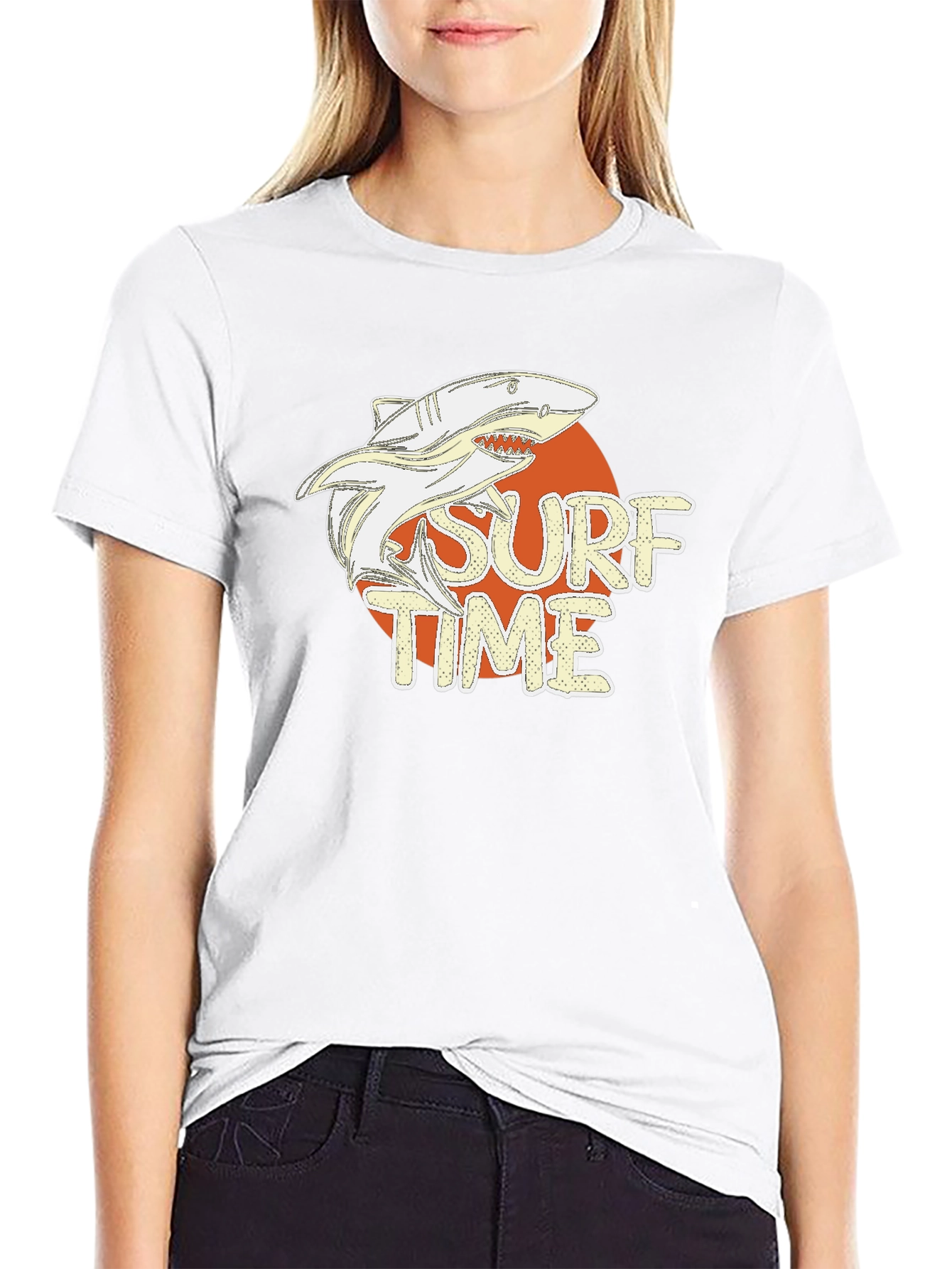 Surf Time Shark Graphic Tee - Black